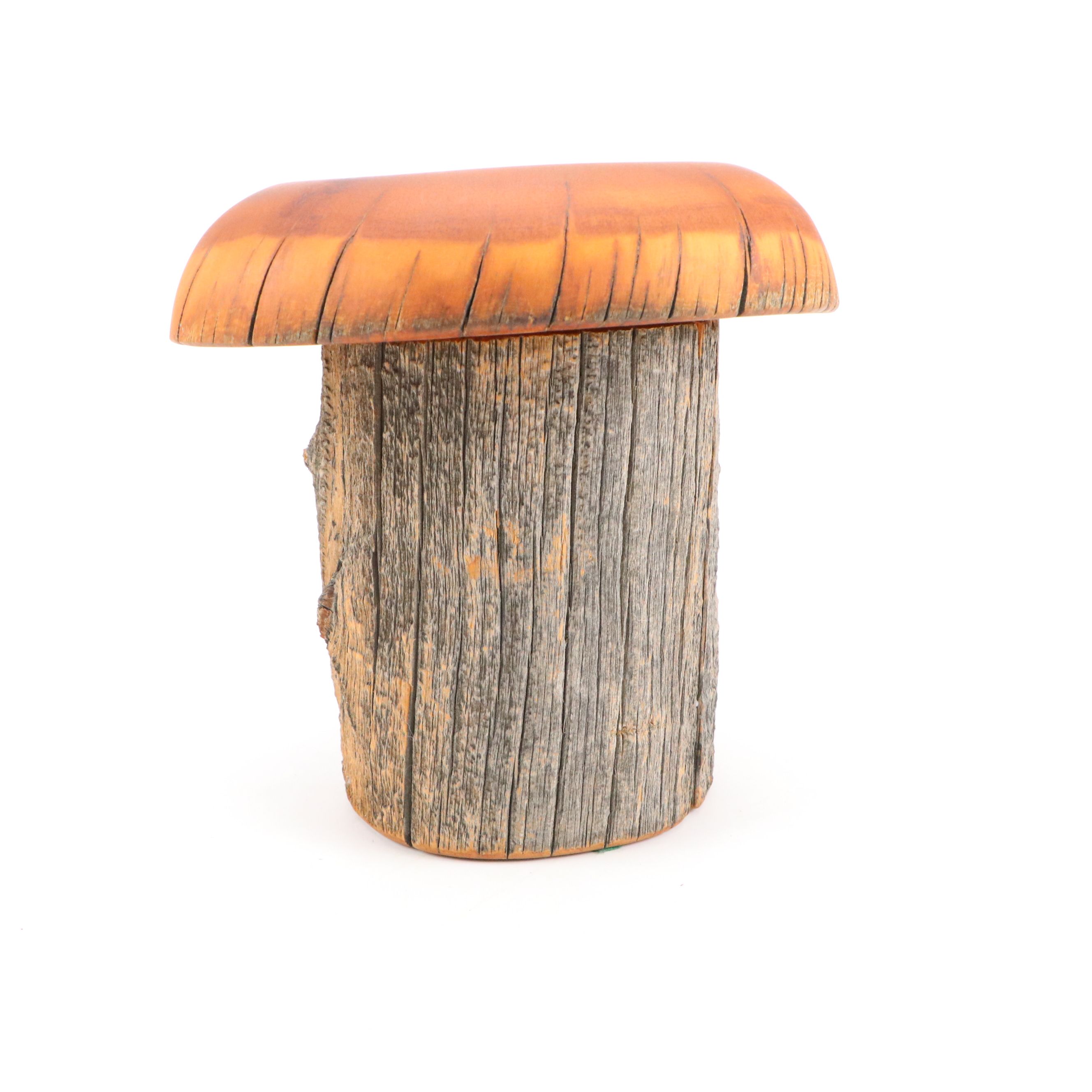 Spancraft Folk Art Carved Wood Mushroom Box