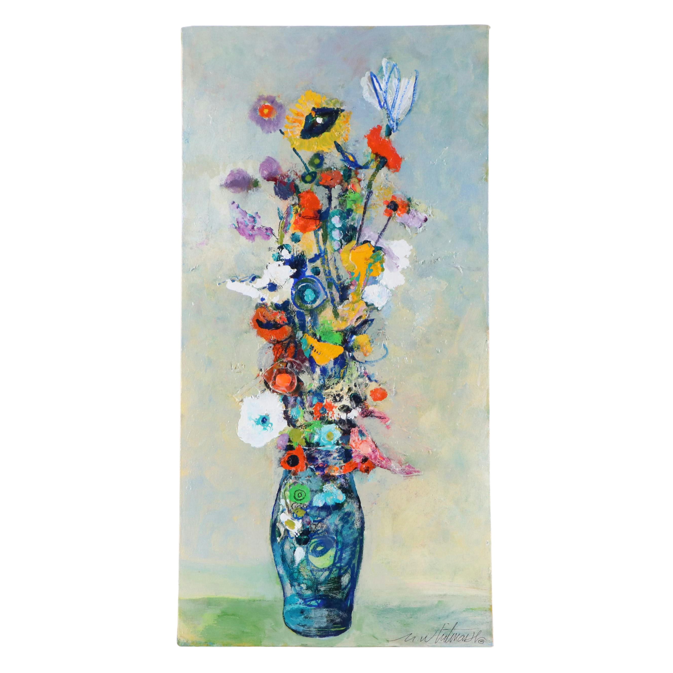 Mark Whitmarsh Floral Still Life Acrylic Painting "Picasso Hours," 2025