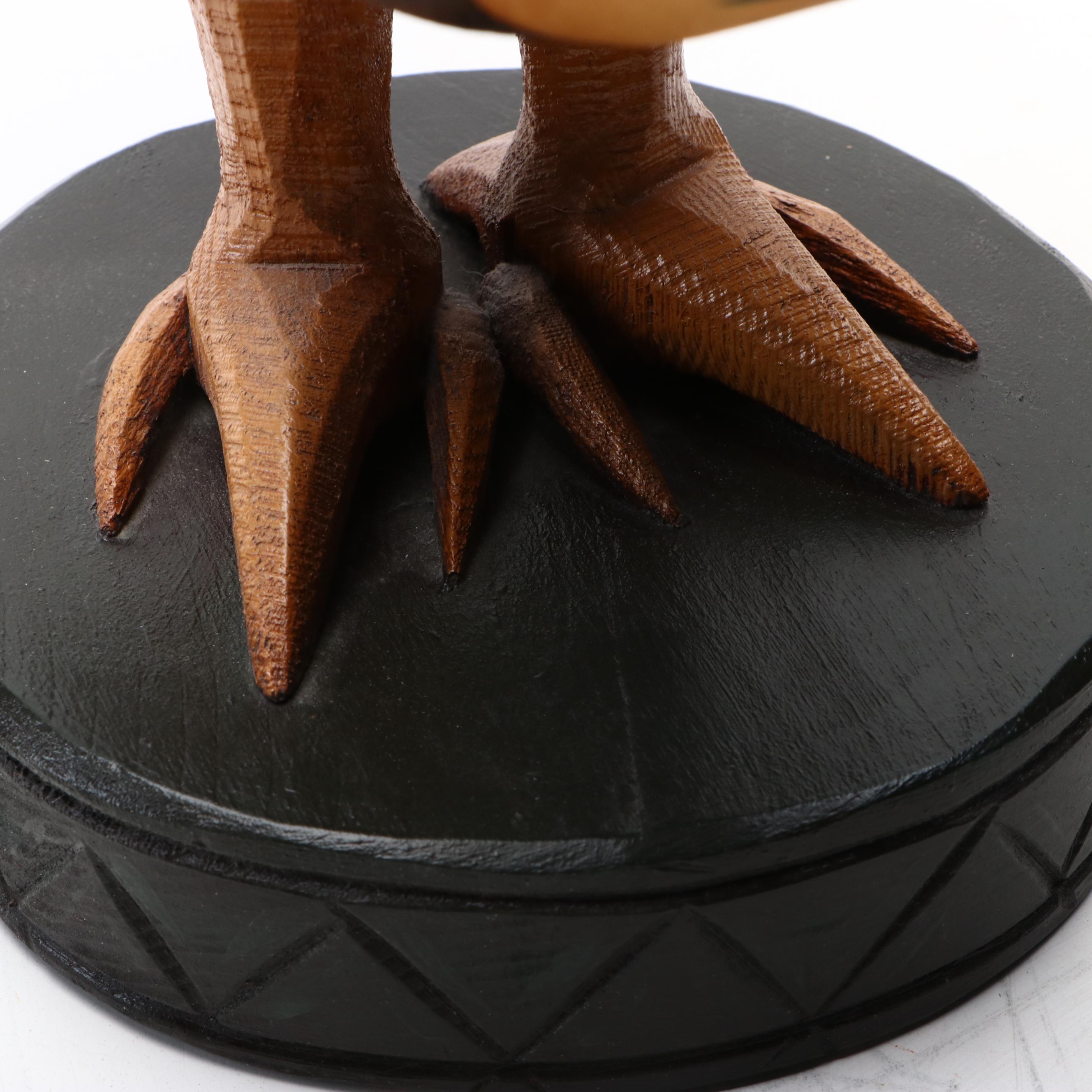 Pennsylvania Dutch Style Hand-Painted Carved Wood Pheasant