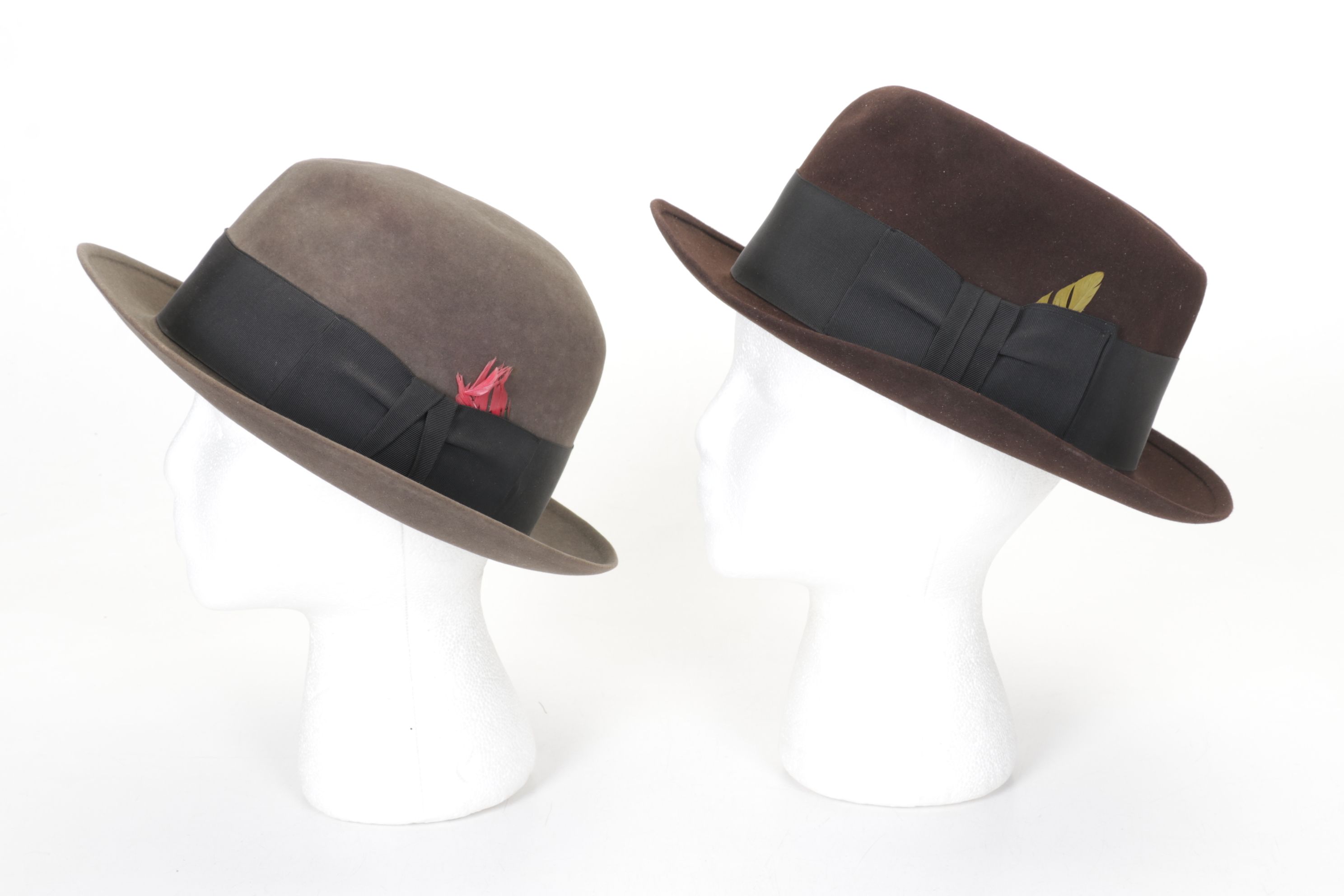 Resistol Beaver Felt Fedoras with Balboa Straw Hat and Mallory Felt Fedora