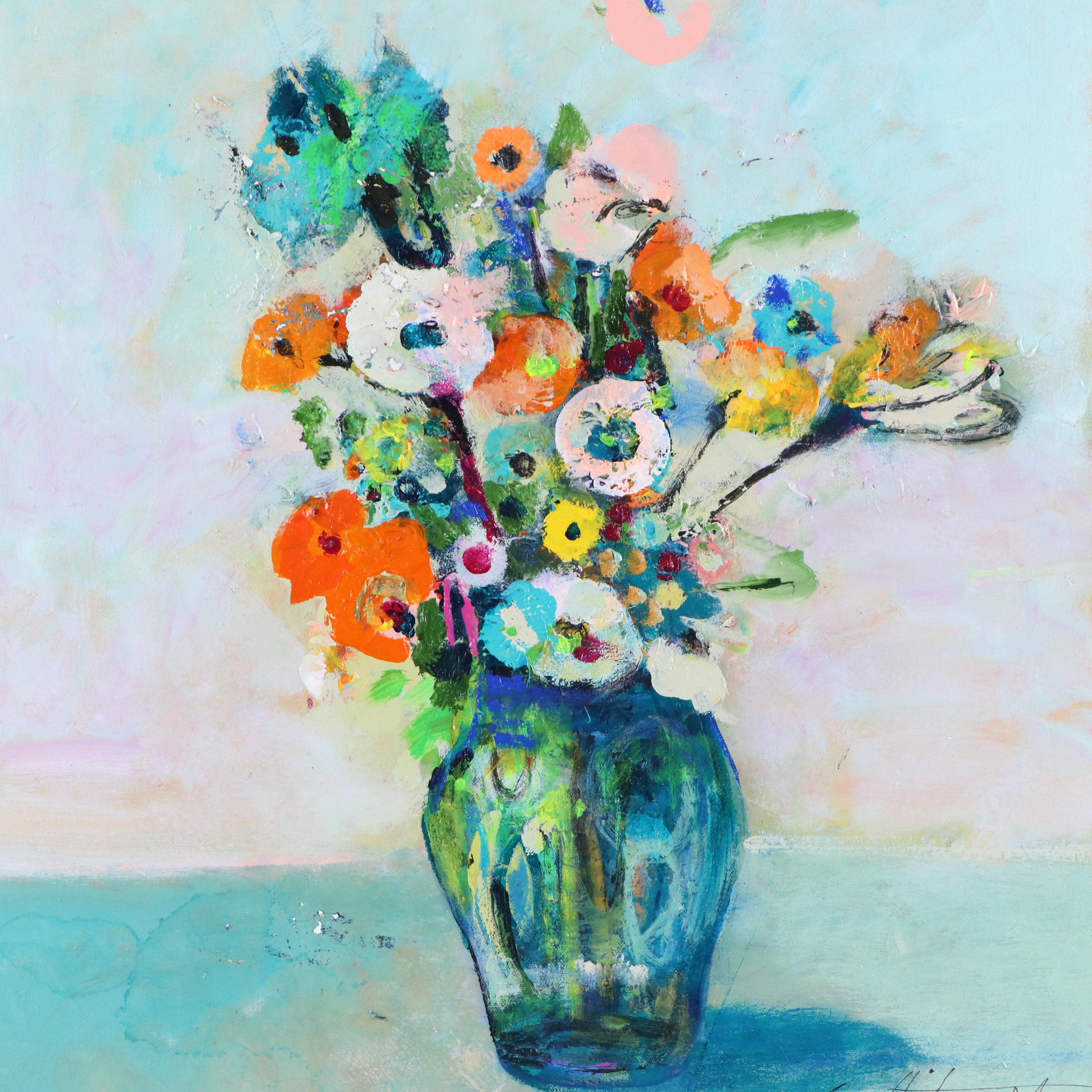 Mark Whitmarsh Floral Still Life Acrylic Painting "Flower Symphony #2," 2025