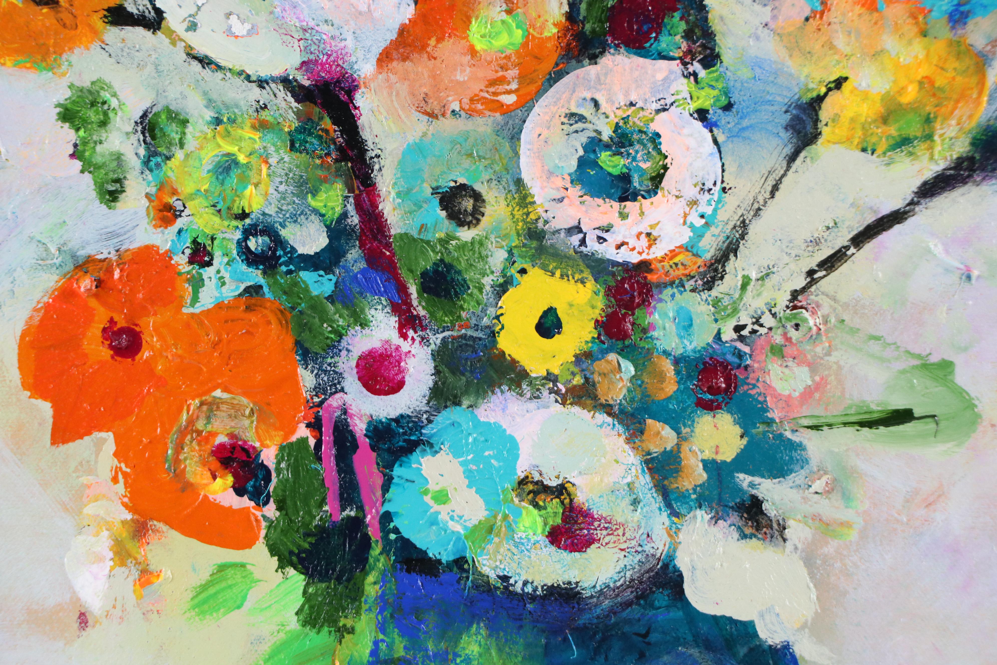 Mark Whitmarsh Floral Still Life Acrylic Painting "Flower Symphony #2," 2025