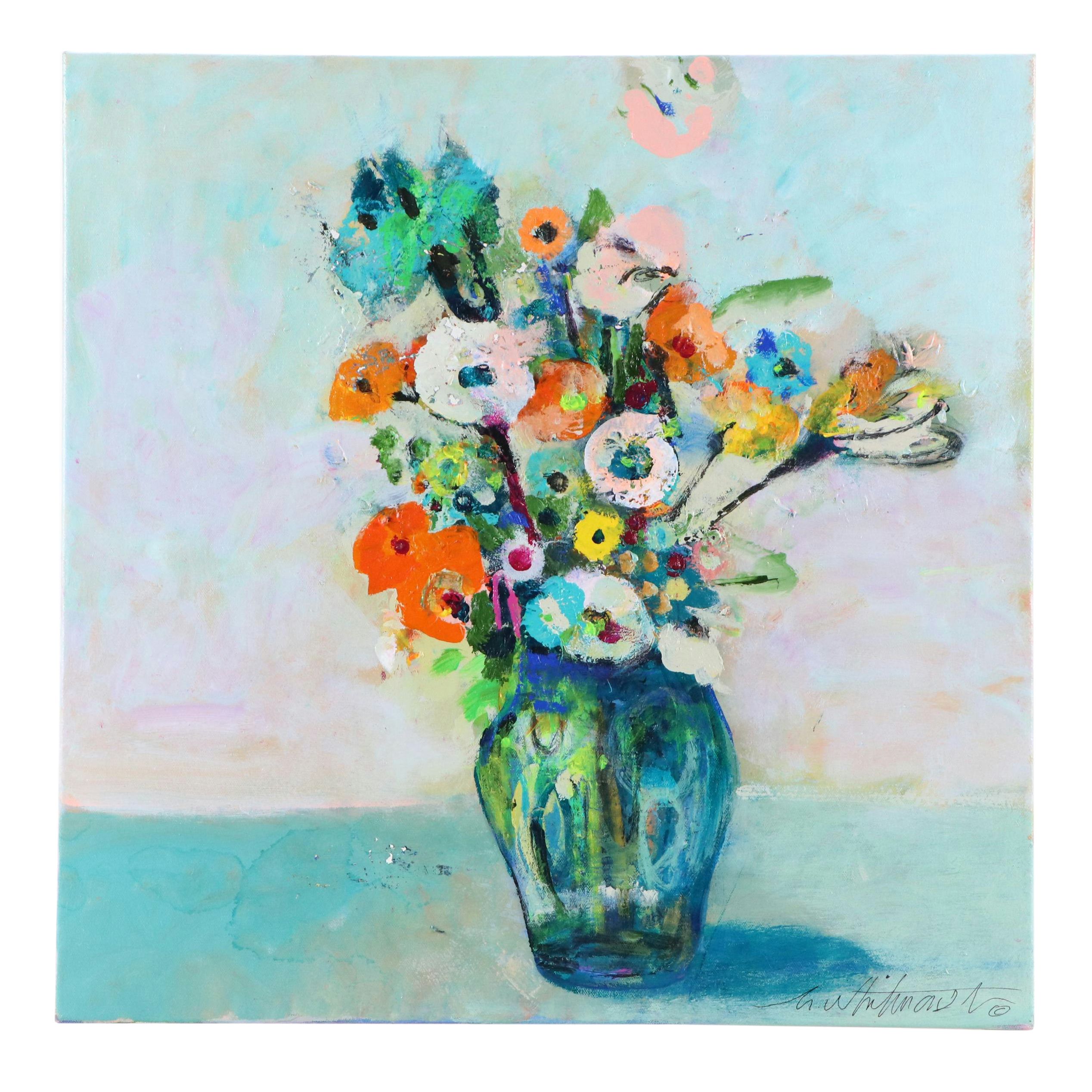 Mark Whitmarsh Floral Still Life Acrylic Painting "Flower Symphony #2," 2025
