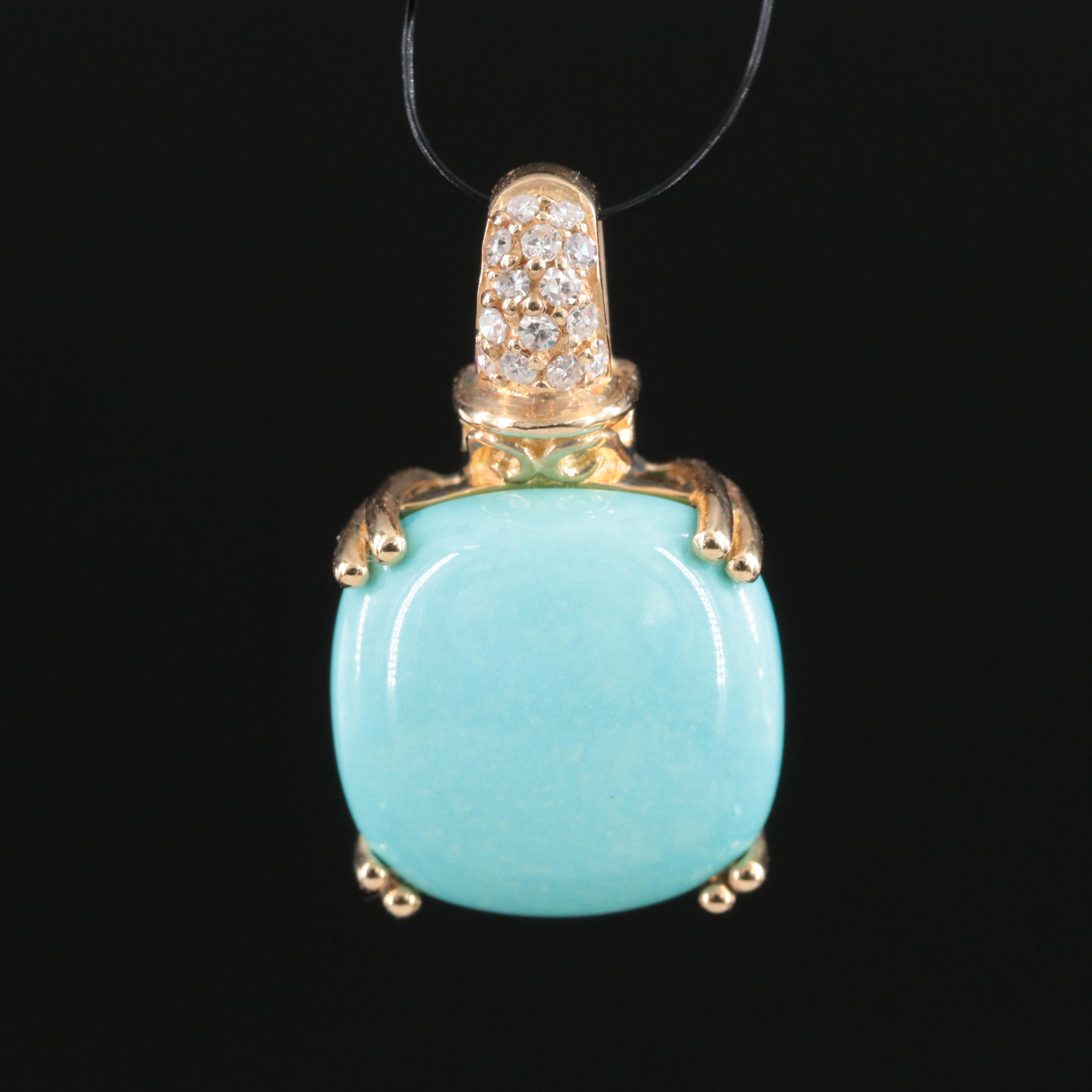 EFFY 14K Turquoise and Diamond Pendant