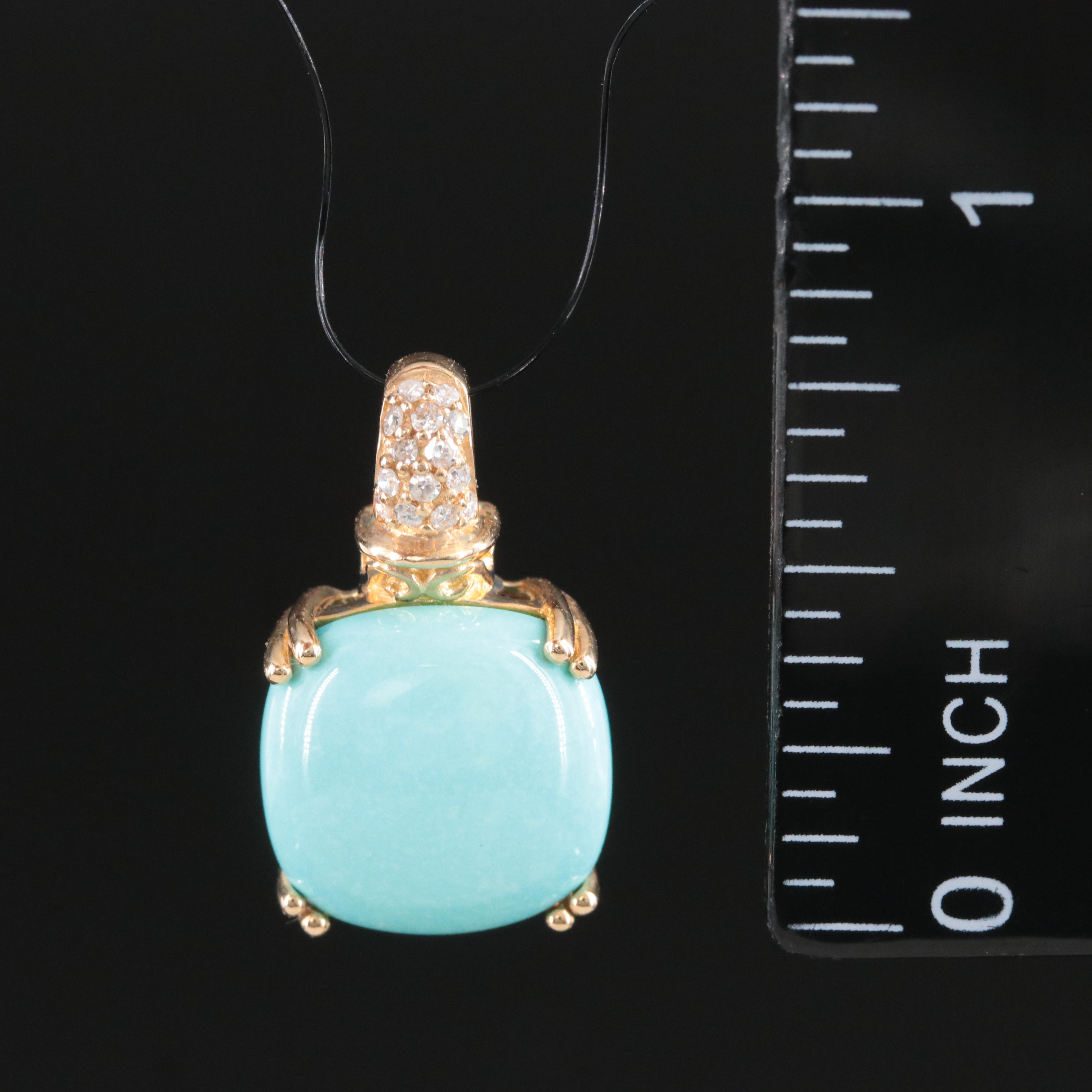 EFFY 14K Turquoise and Diamond Pendant