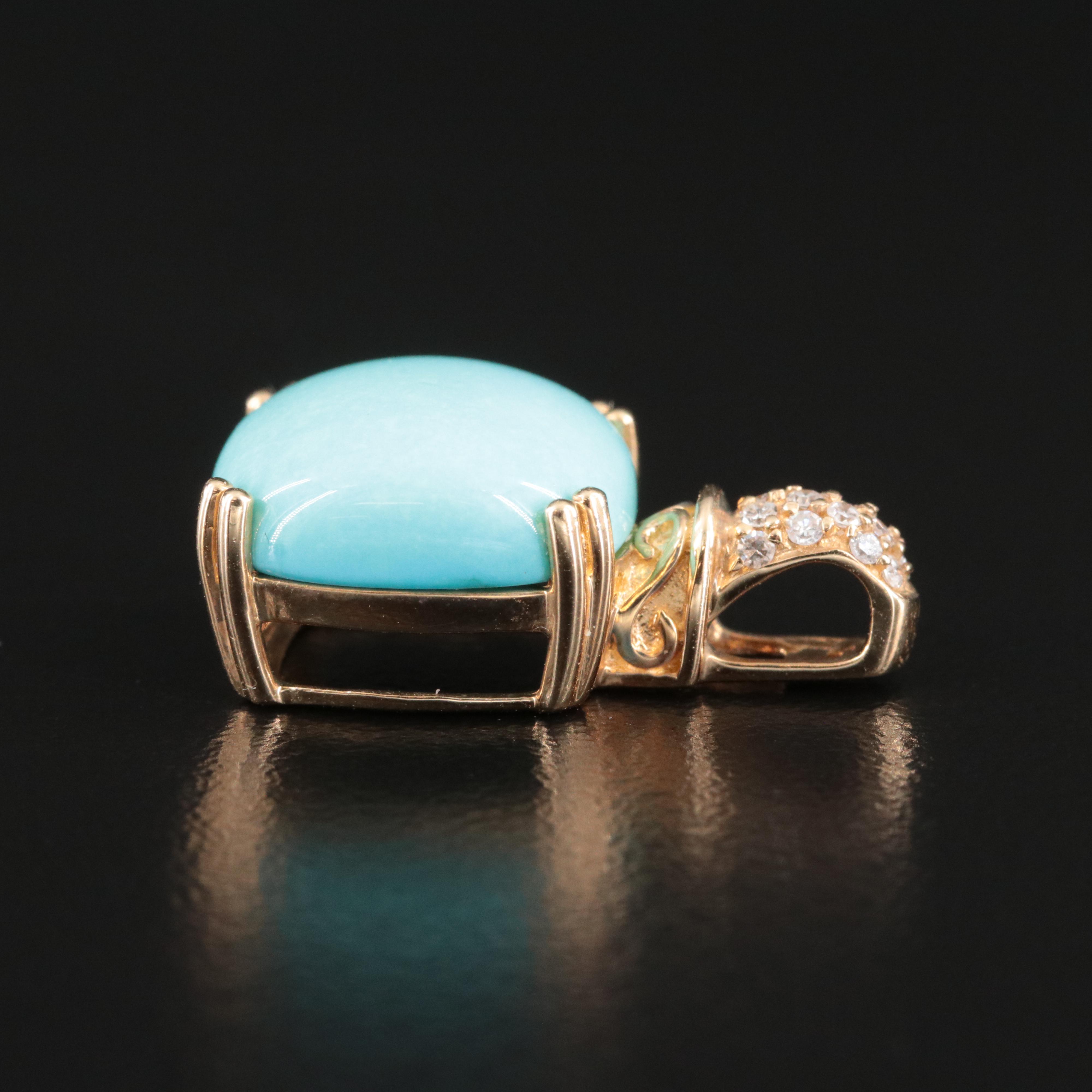 EFFY 14K Turquoise and Diamond Pendant