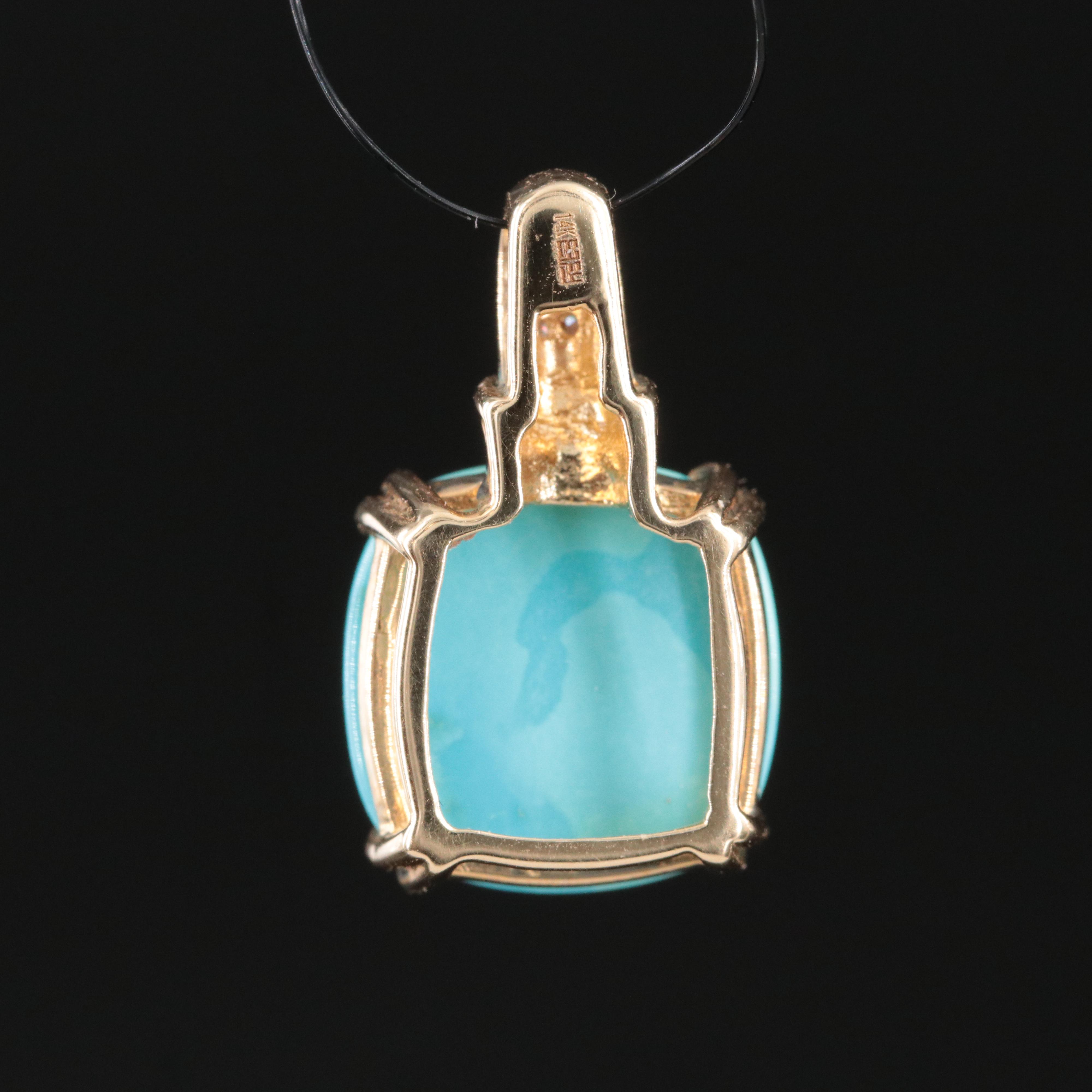 EFFY 14K Turquoise and Diamond Pendant