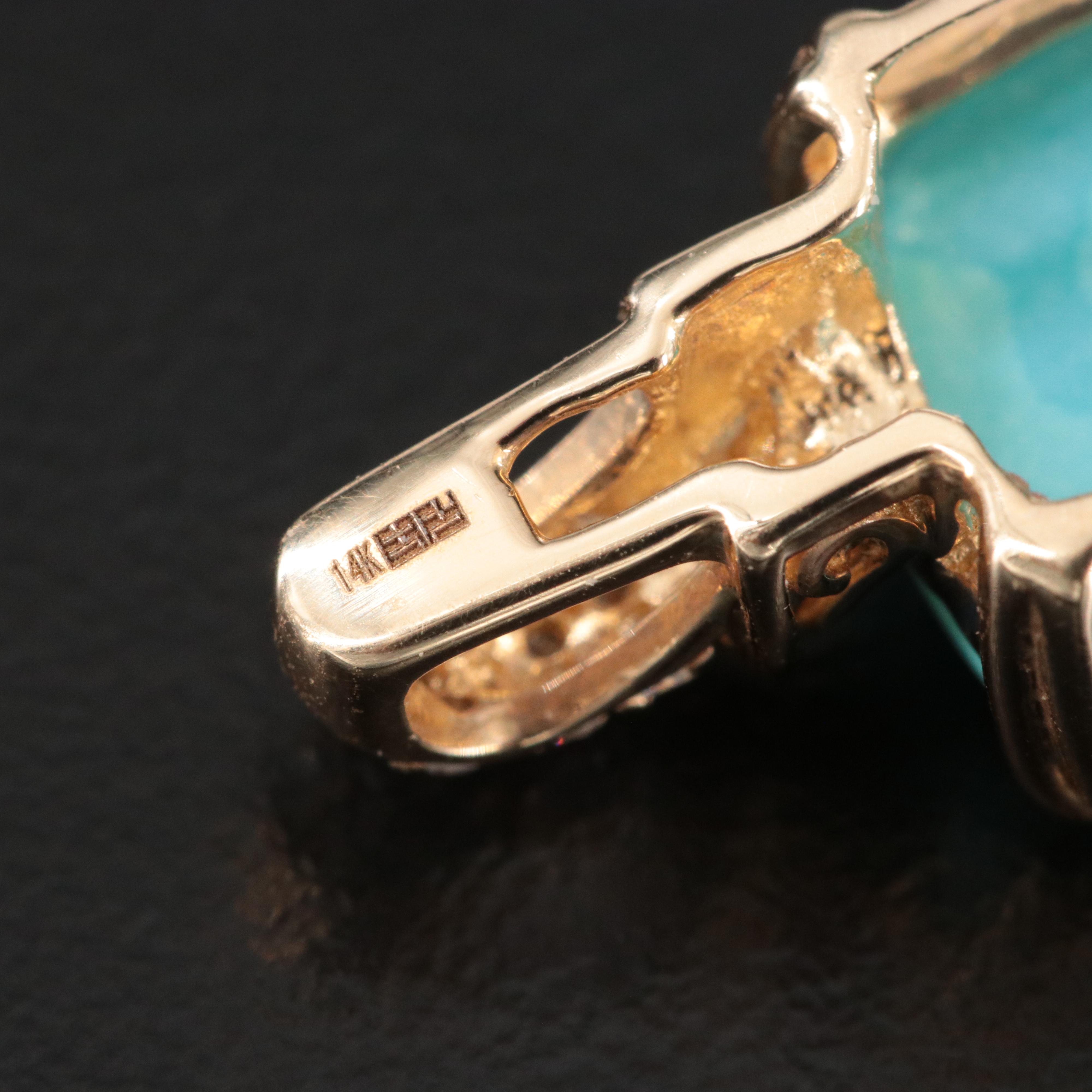 EFFY 14K Turquoise and Diamond Pendant