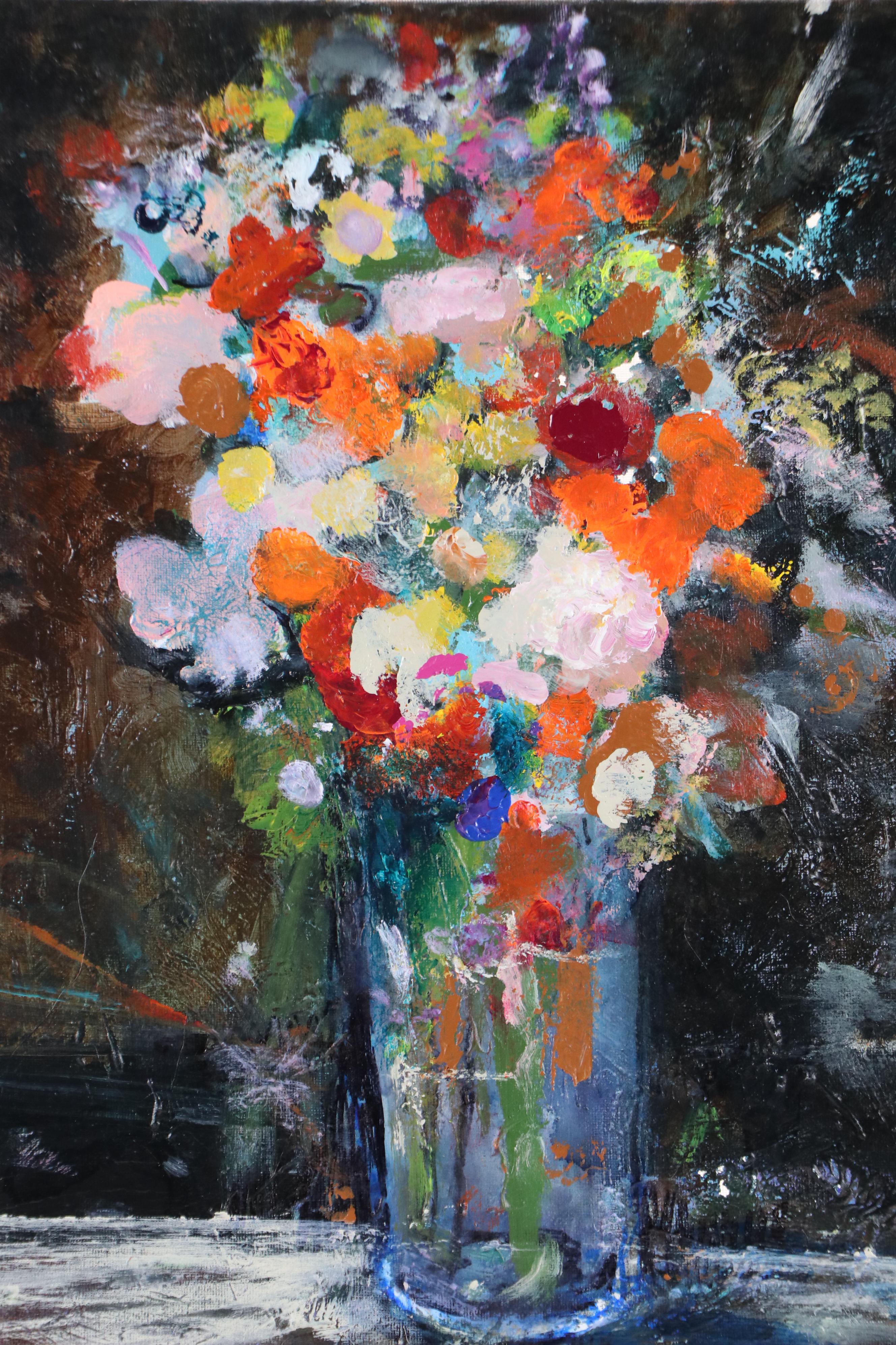 Mark Whitmarsh Floral Still Life Acrylic Painting "Bold & Beautiful," 2025