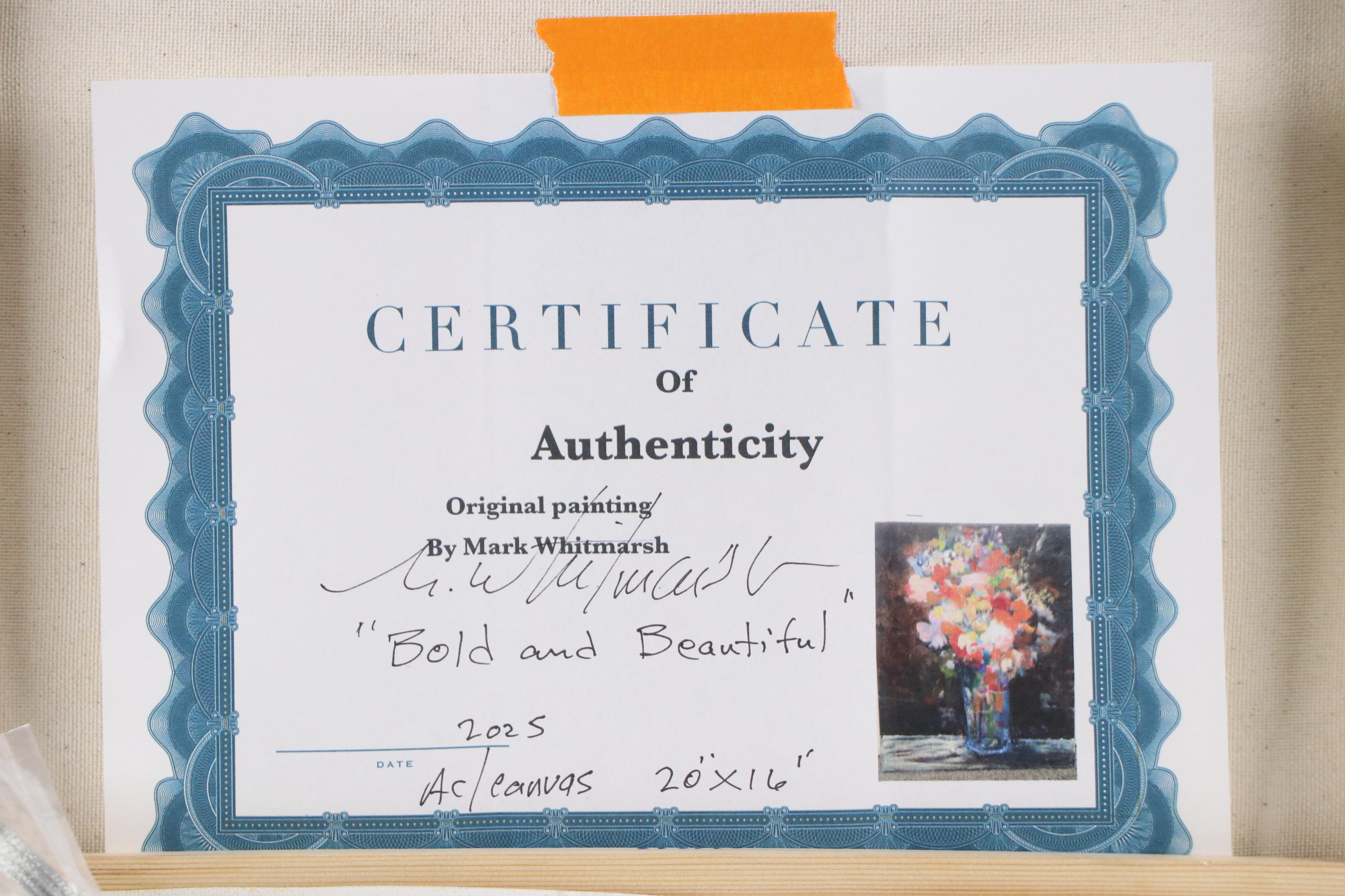 Mark Whitmarsh Floral Still Life Acrylic Painting "Bold & Beautiful," 2025