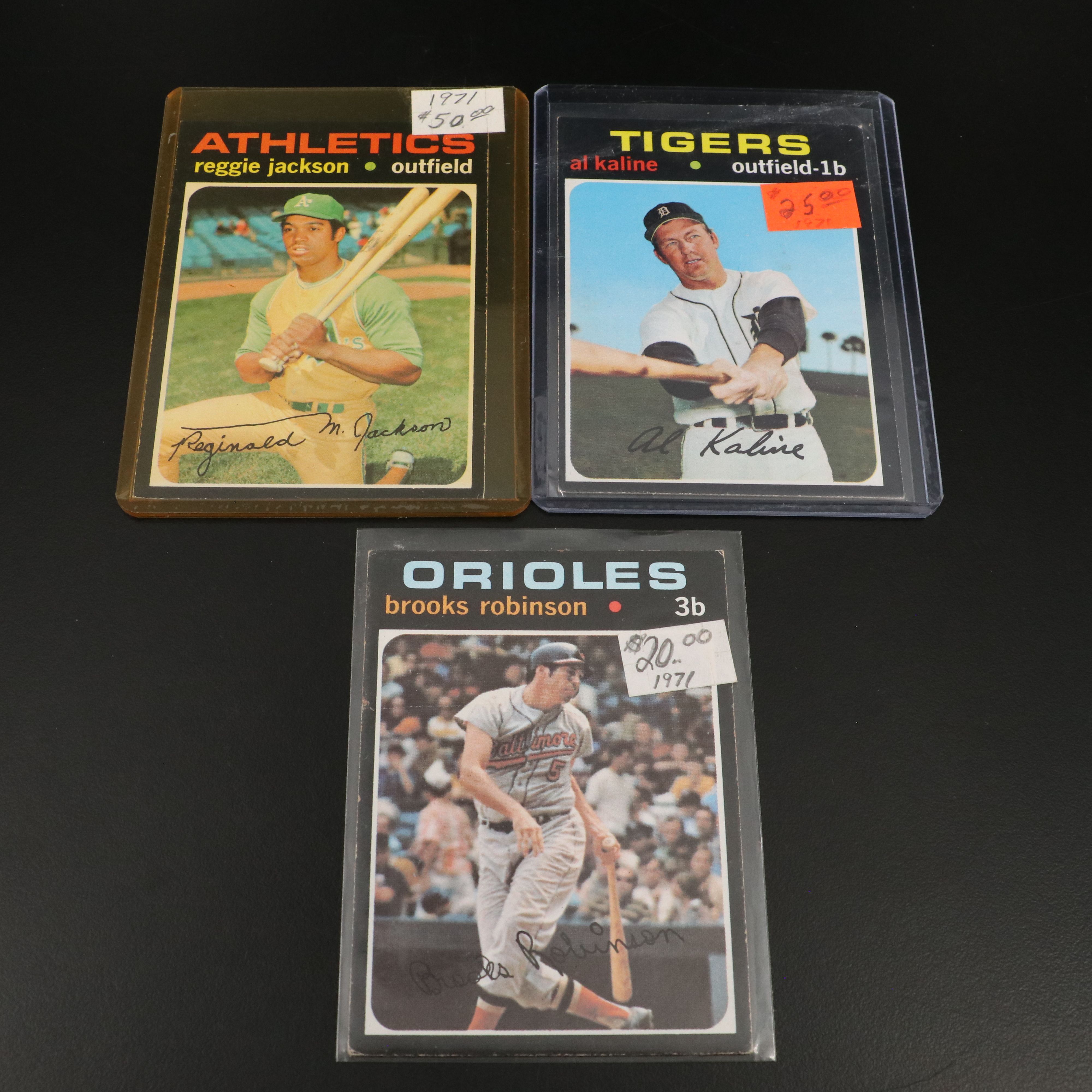 1970-71 Topps Baseball Cards Featuring Reggie Jackson, Ron Santo, and More