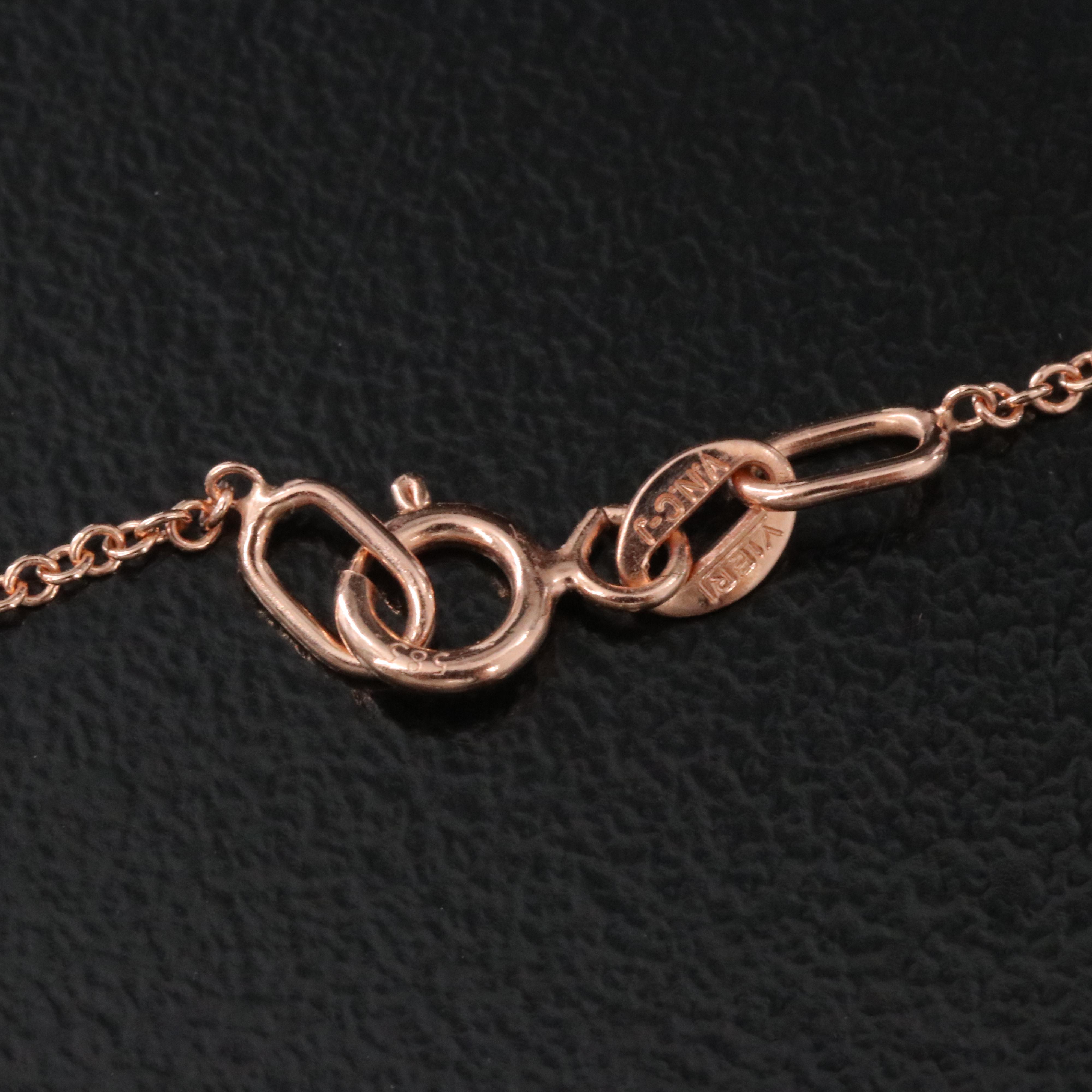 14K Rose Gold 3.08 CT Lab Grown Diamond Pendant Necklace with IGI Report