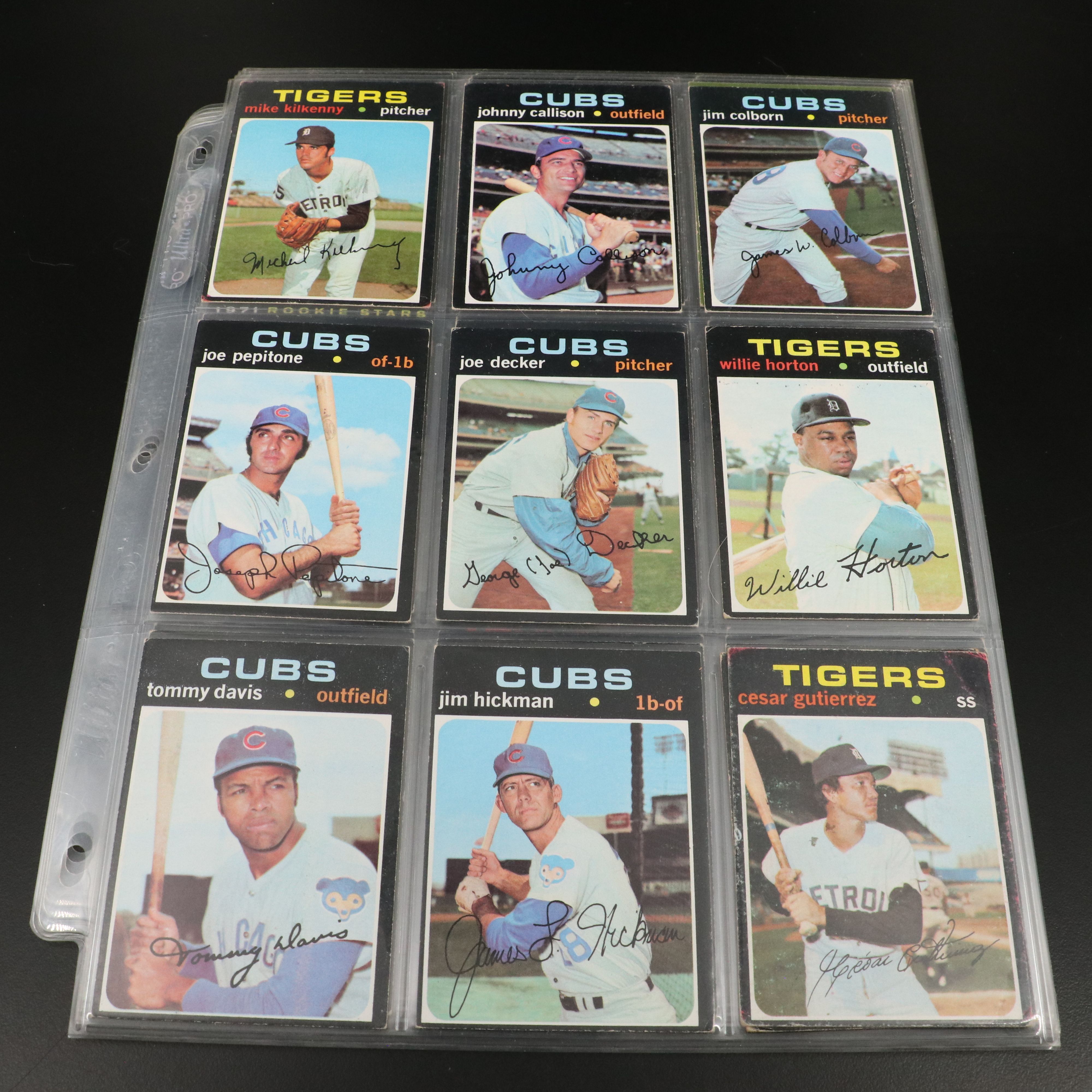 1970-71 Topps Baseball Cards Featuring Reggie Jackson, Ron Santo, and More