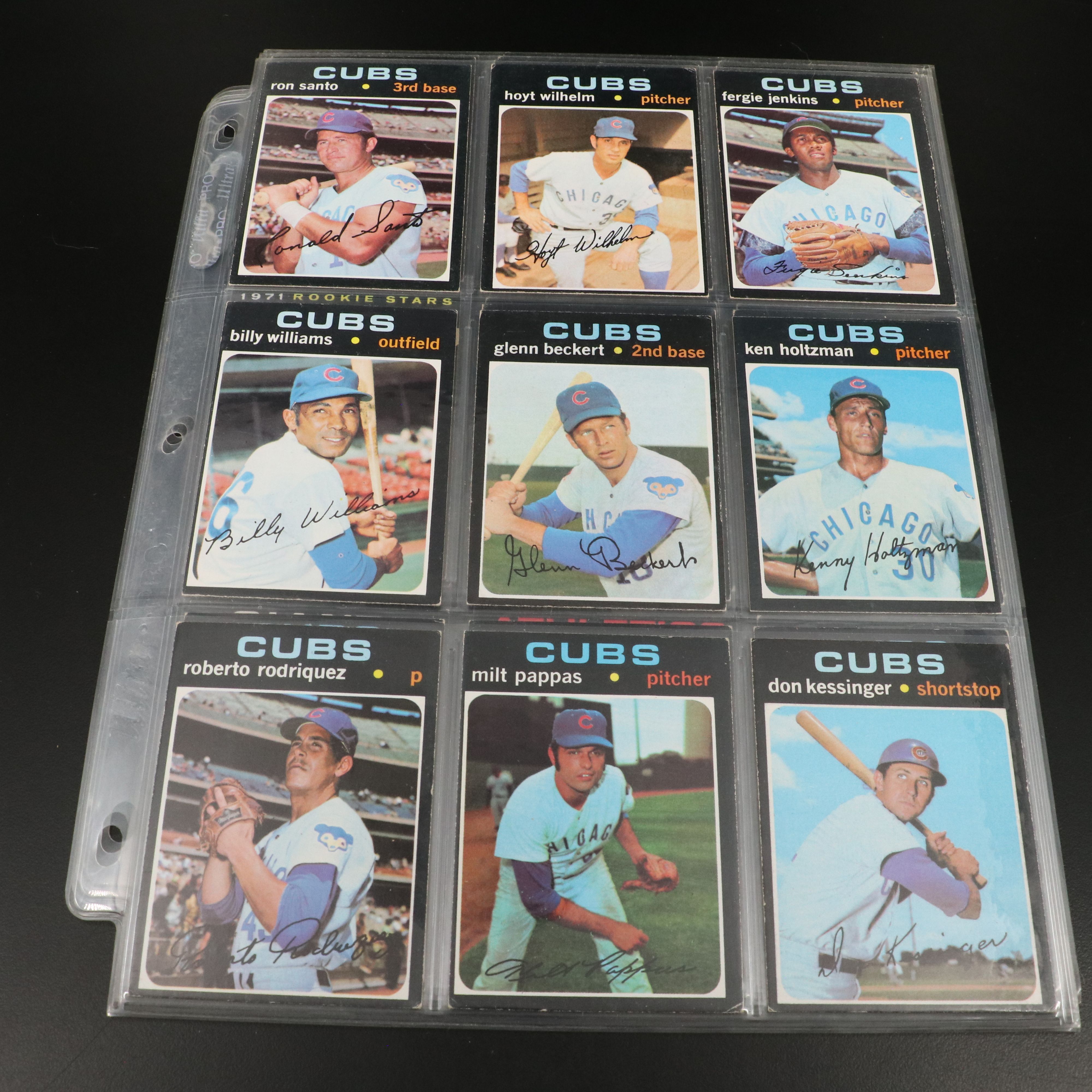 1970-71 Topps Baseball Cards Featuring Reggie Jackson, Ron Santo, and More