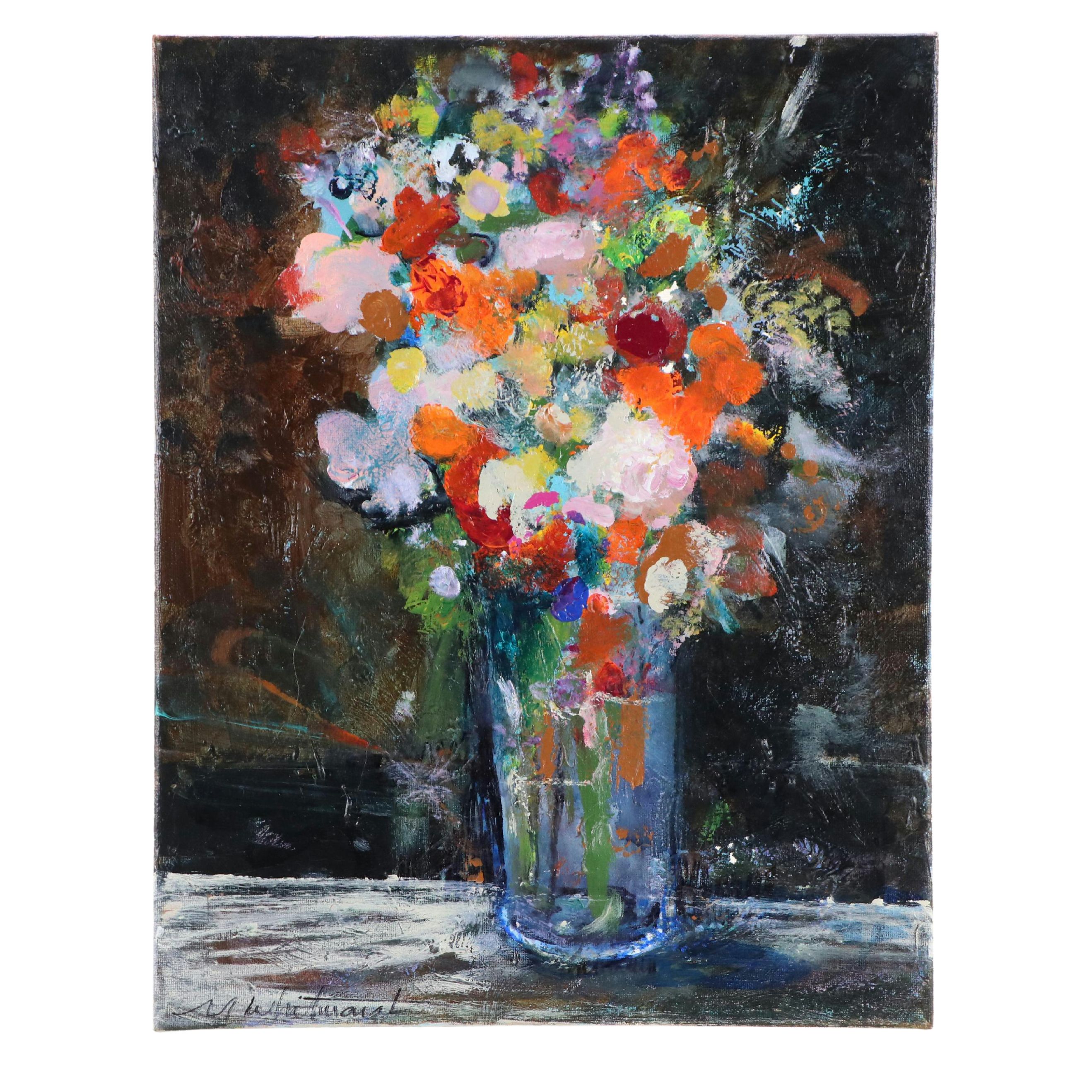 Mark Whitmarsh Floral Still Life Acrylic Painting "Bold & Beautiful," 2025