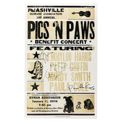 Emmylou Harris, Patty Griffin, Mindy Smith and Paula Cole Signed Poster, 2006 Emmylou Harris, Patty Griffin, Mindy Smith and Paula Cole Signed Poster, 2006