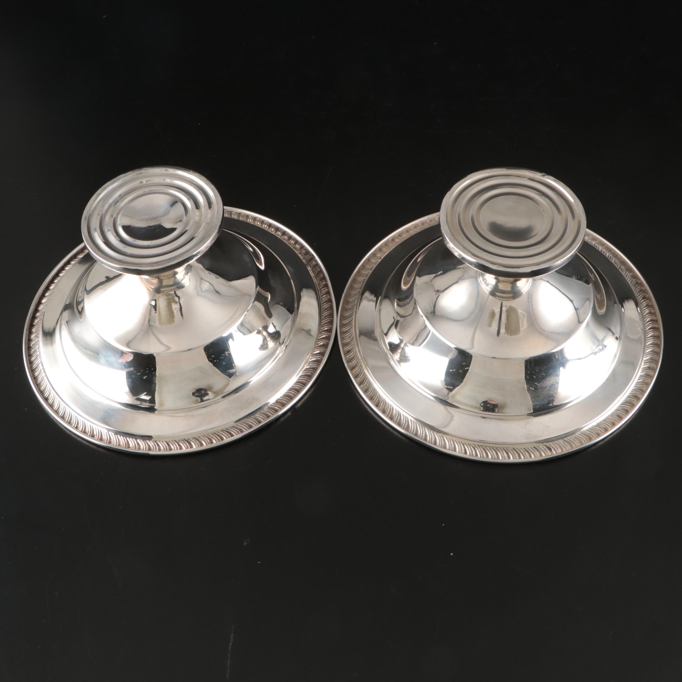 Mueck Weighted Sterling Silver Compotes and Empire Candle Holders