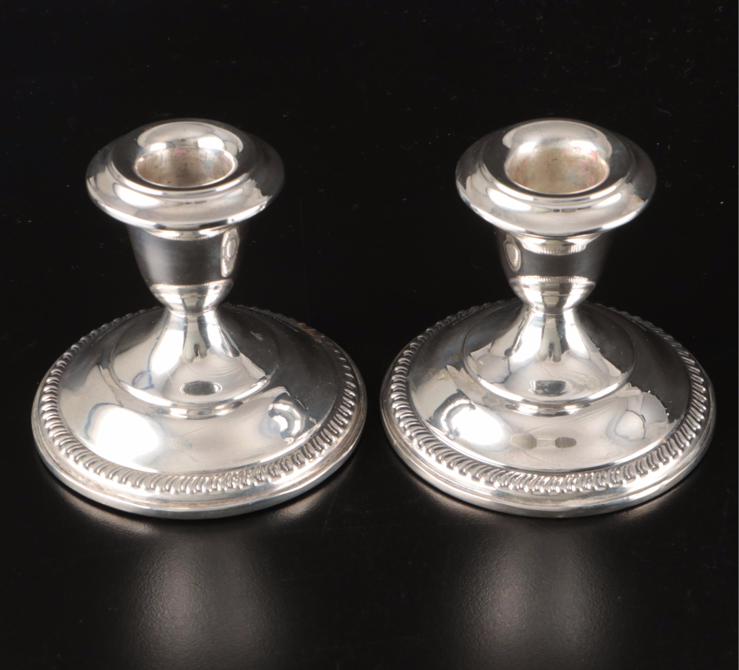 Mueck Weighted Sterling Silver Compotes and Empire Candle Holders