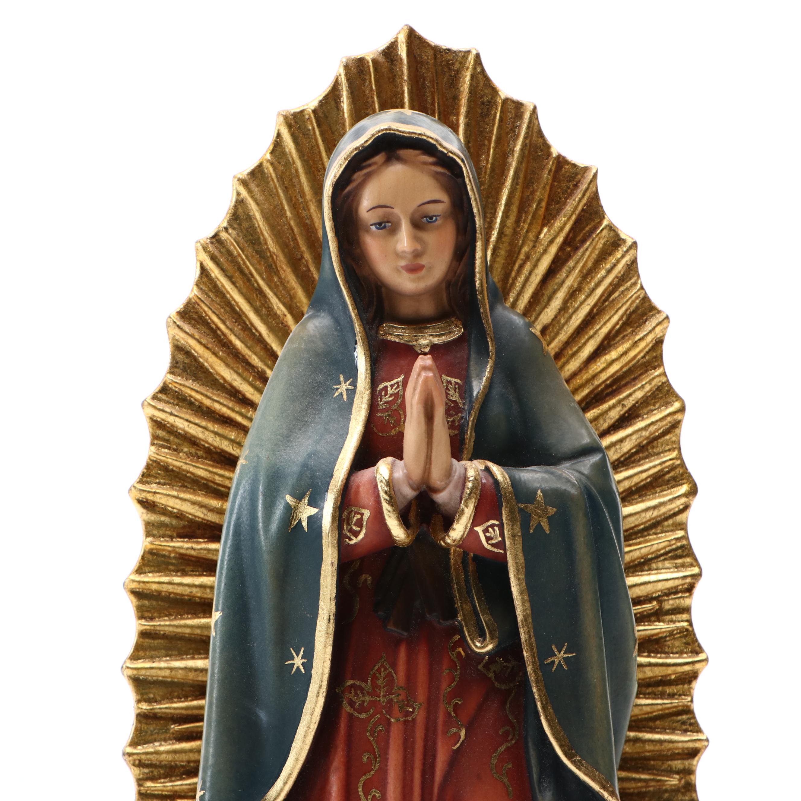 Pema Italian Hand-Carved and Painted Madonna and Child Figurine