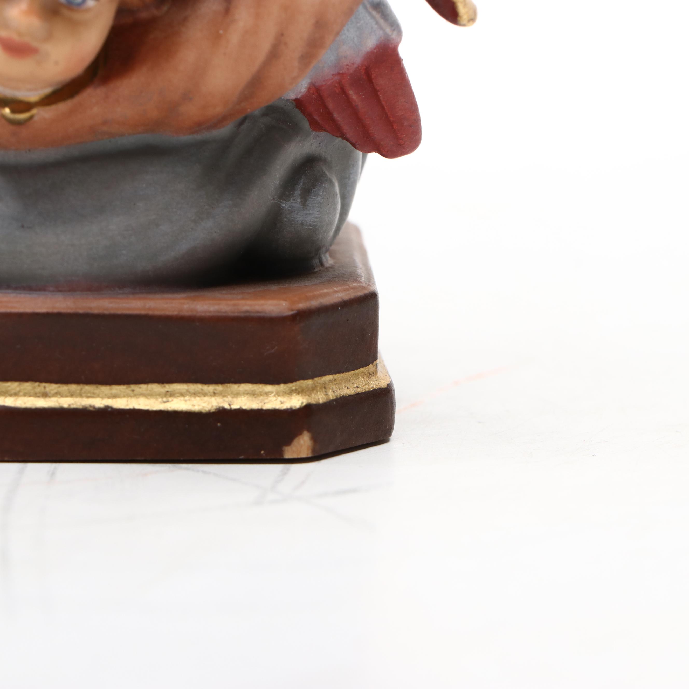 Pema Italian Hand-Carved and Painted Madonna and Child Figurine