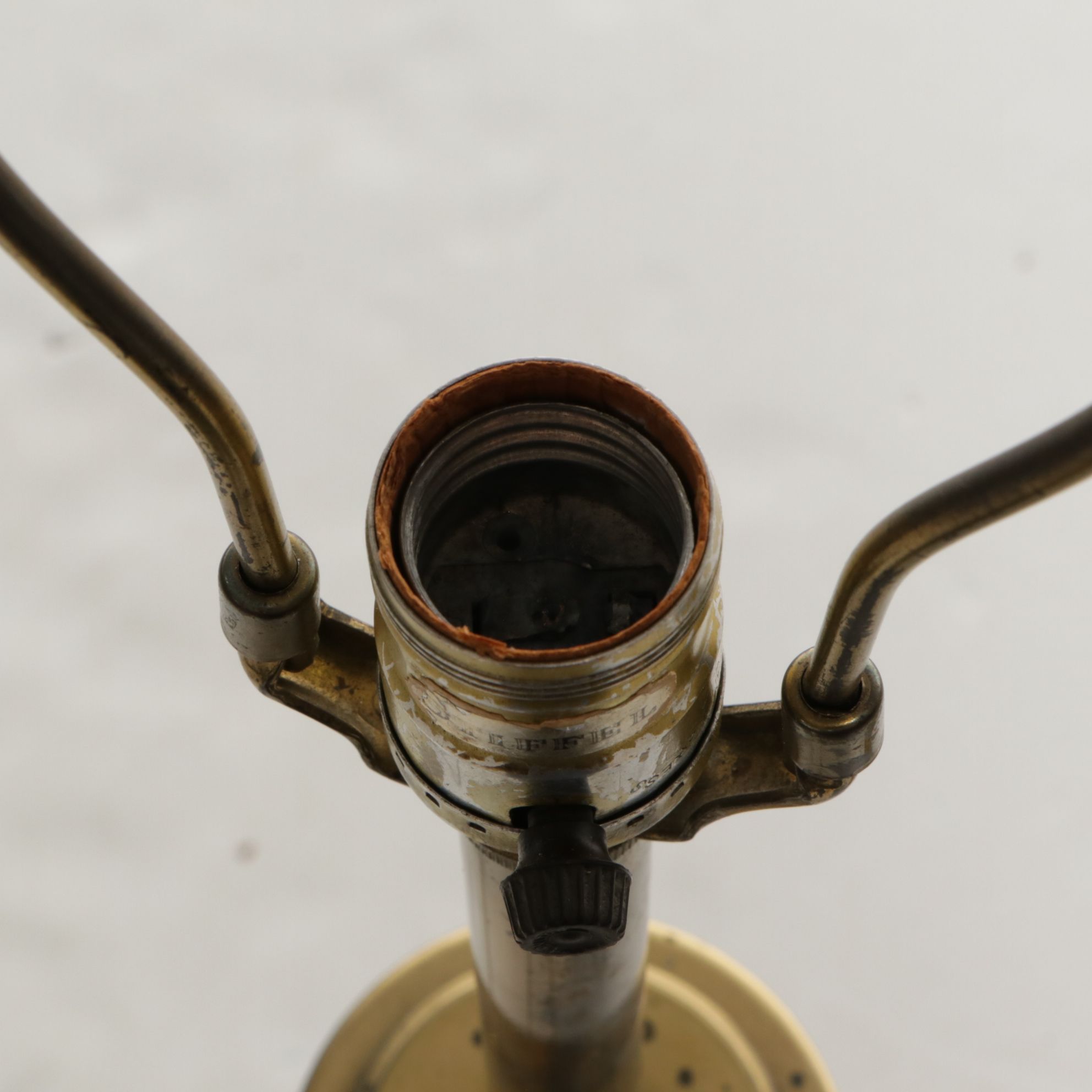 Stiffel Solid Brass Table Lamps with Woven Drum Shades by Grace Mitchell