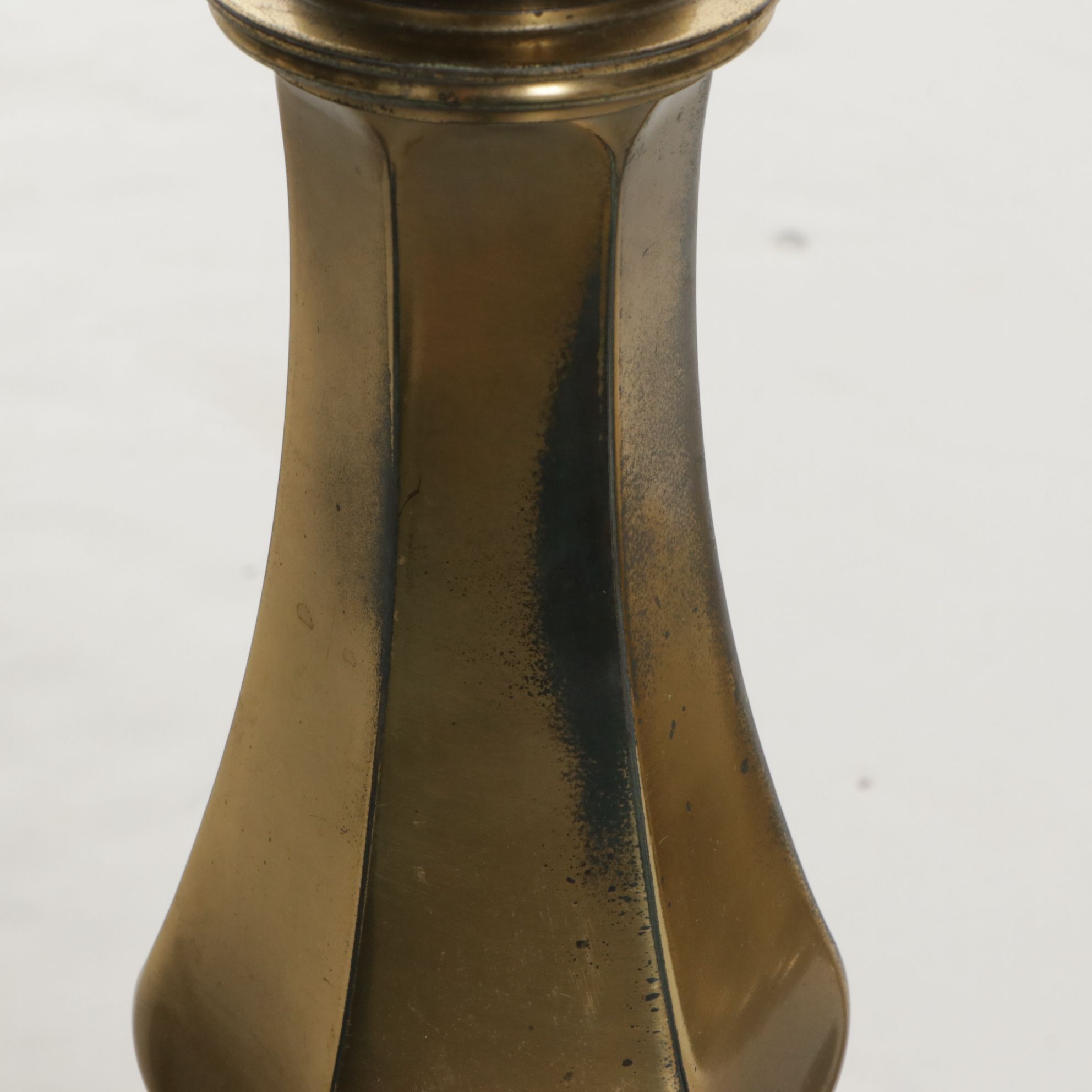 Stiffel Solid Brass Table Lamps with Woven Drum Shades by Grace Mitchell