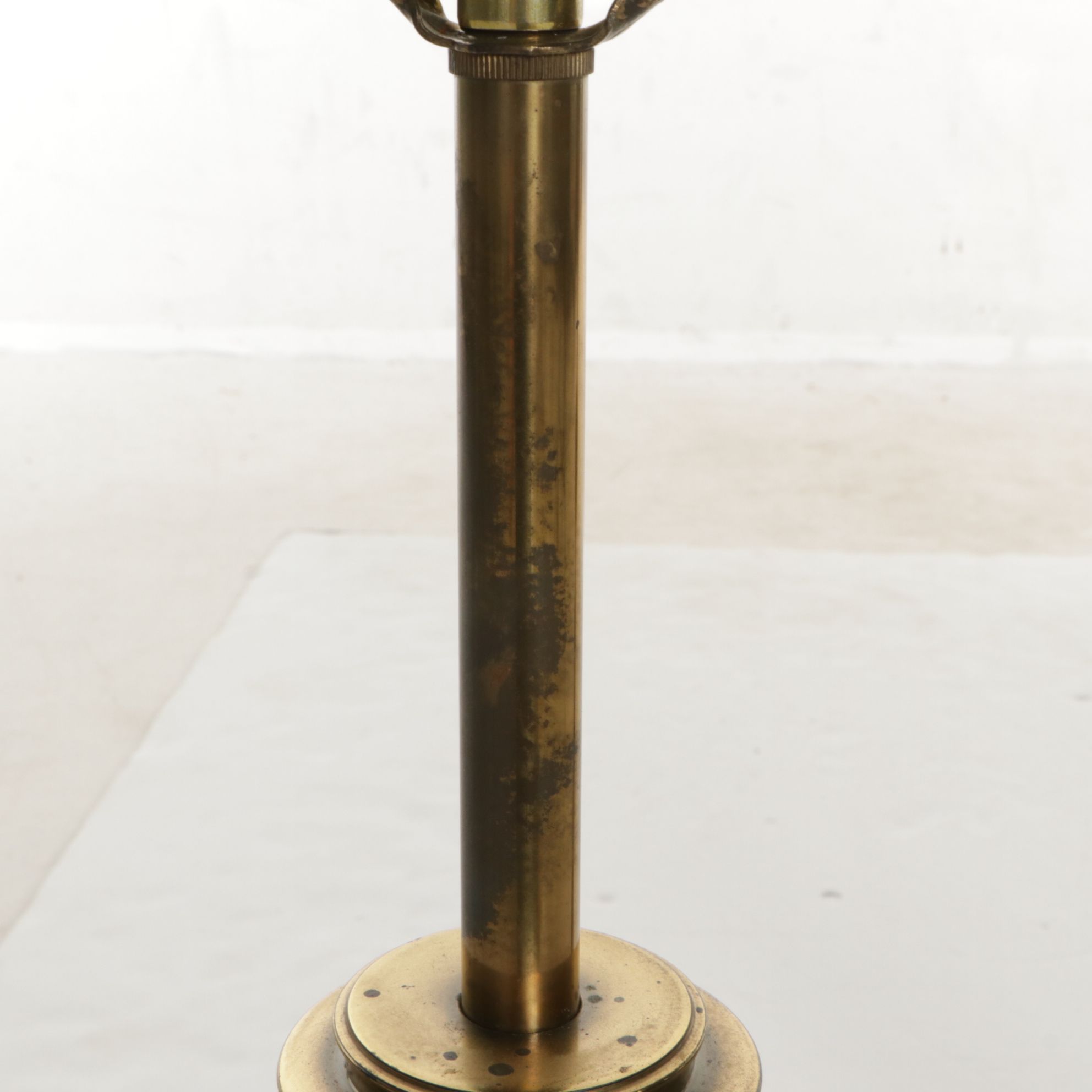 Stiffel Solid Brass Table Lamps with Woven Drum Shades by Grace Mitchell