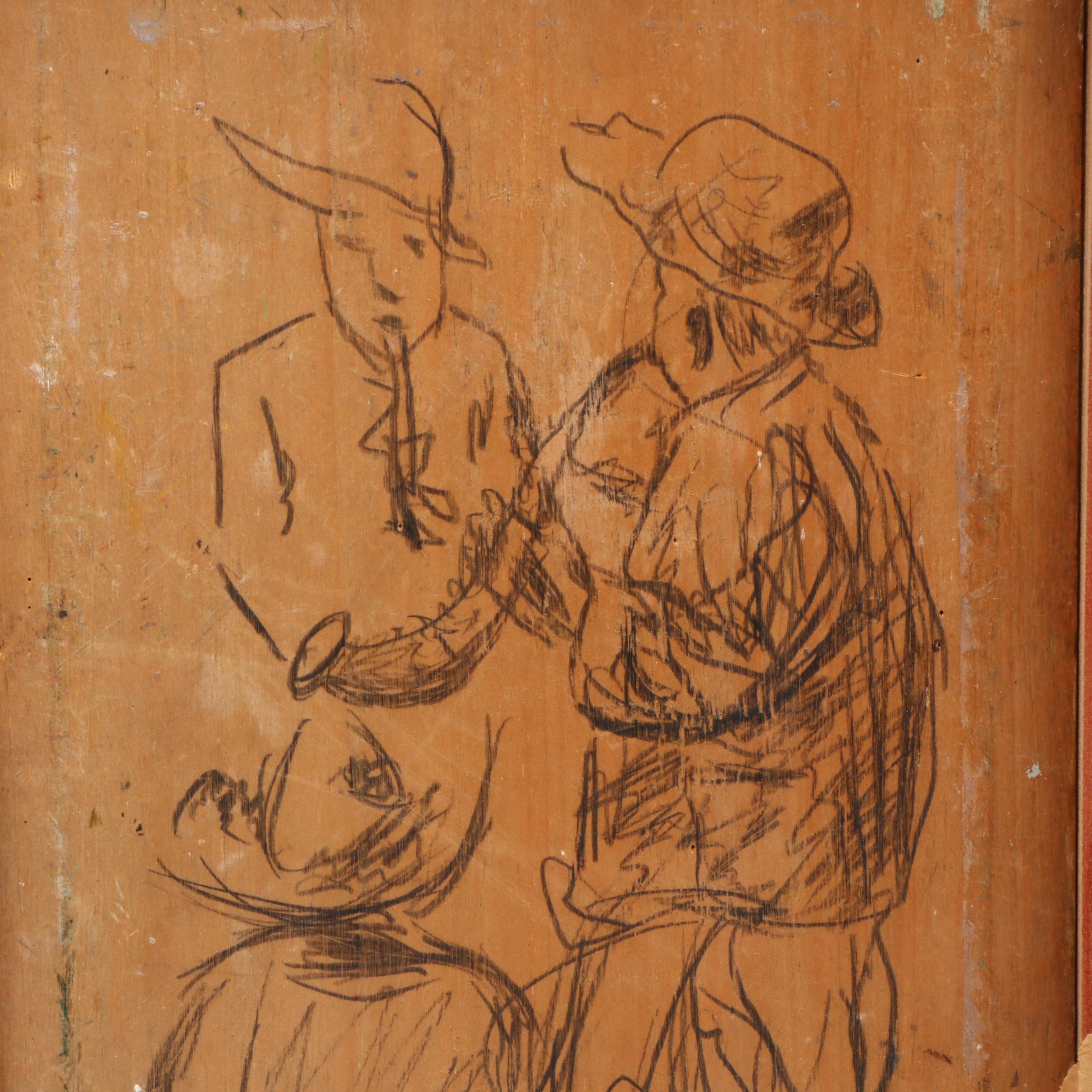 Antique Impressionistic Style Oil Painting of Coastal Landscape, Circa 1920