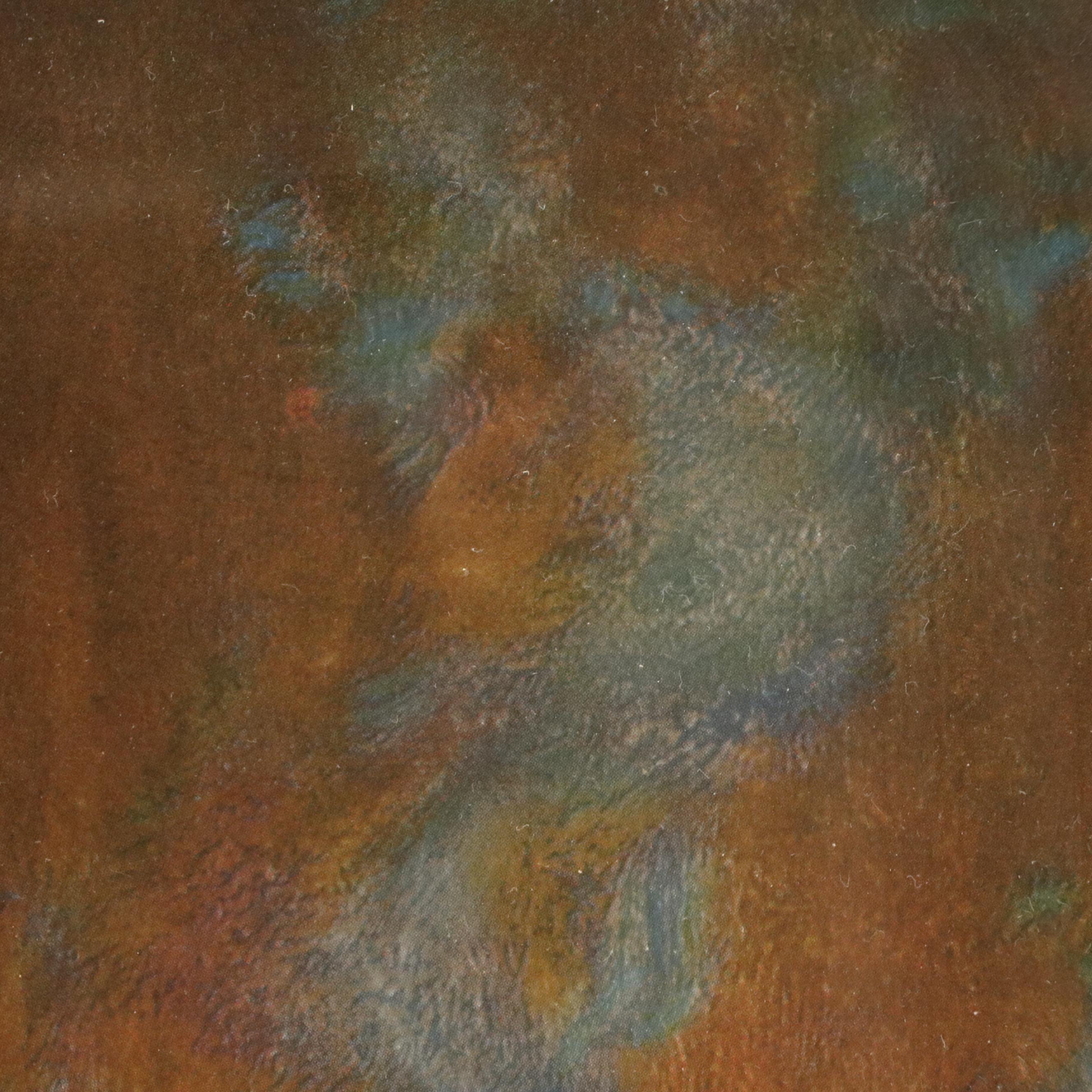 Robert Beaven Handmade Wooden Frame with Offset Lithograph, Late 20th Century