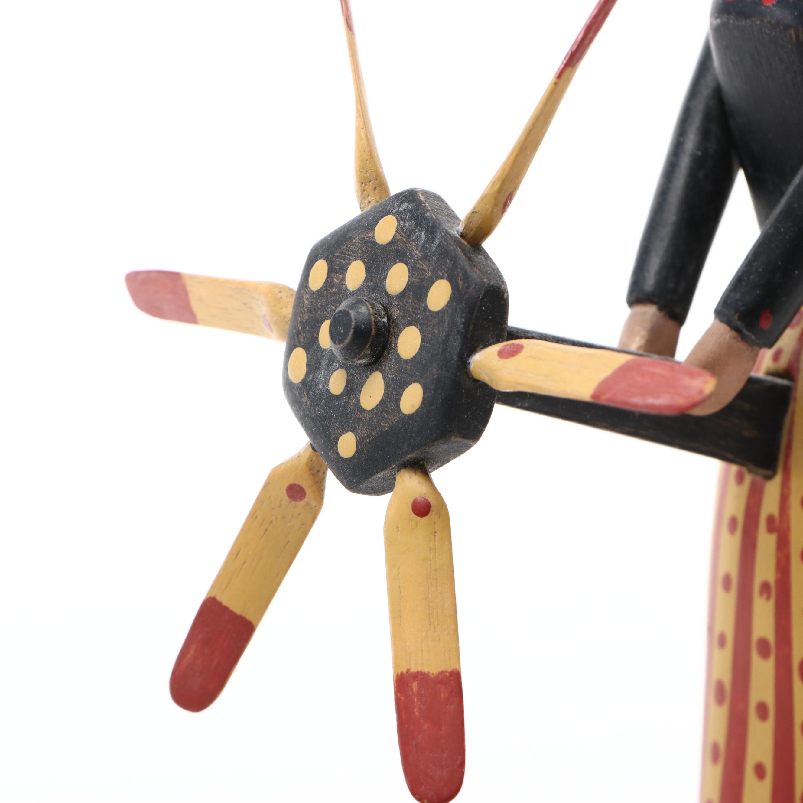 William Muehling Folk Art Carved Wood Sculpture "Witch," 1995