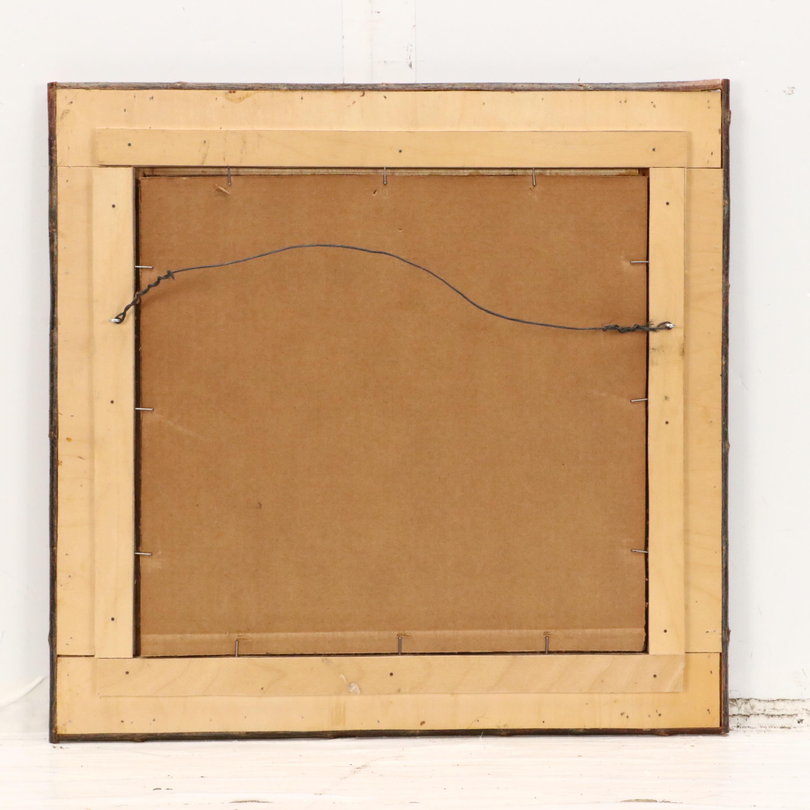 Robert Beaven Handmade Wooden Frame with Offset Lithograph, Late 20th Century