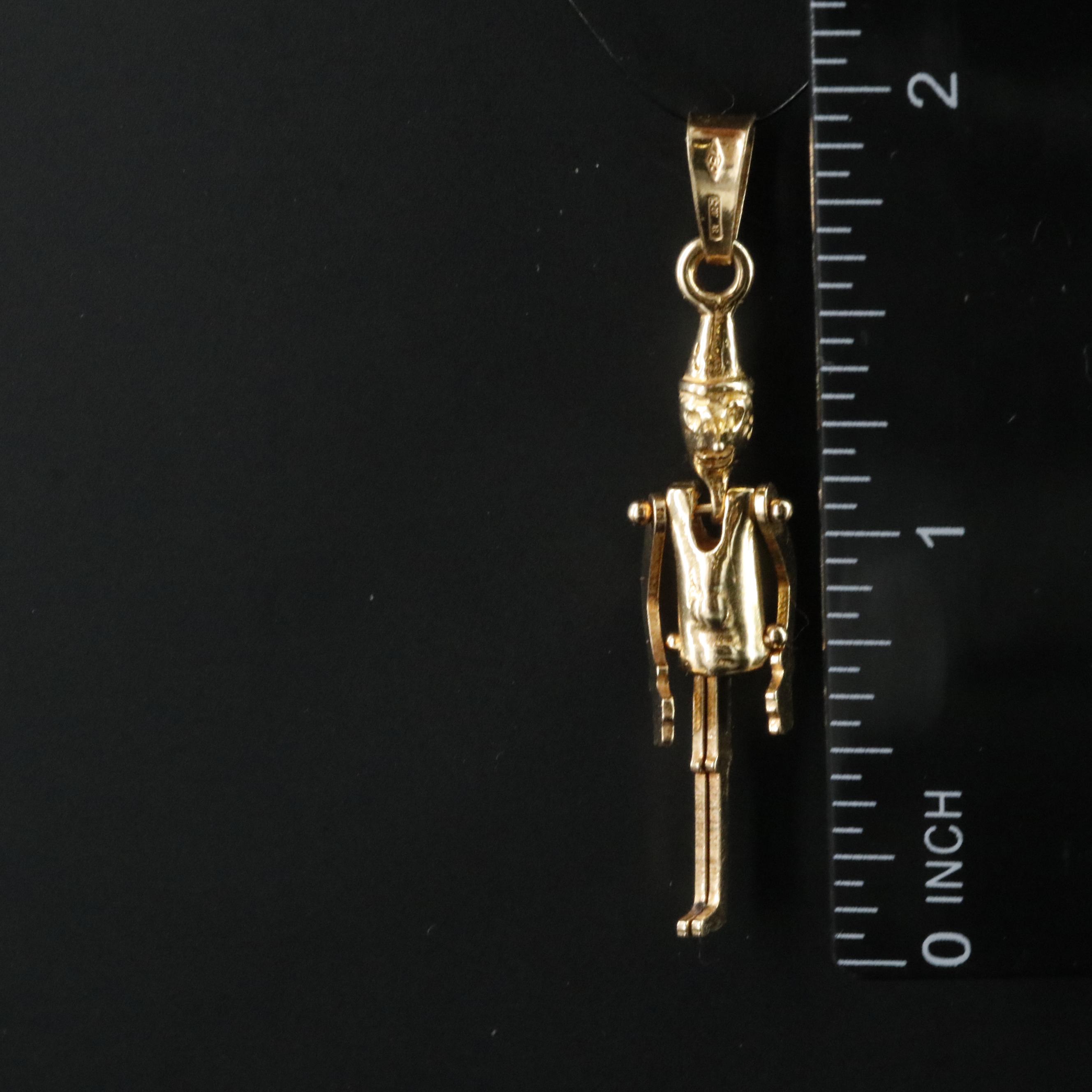 Italian 18K Articulated Pinocchio Charm Pendant