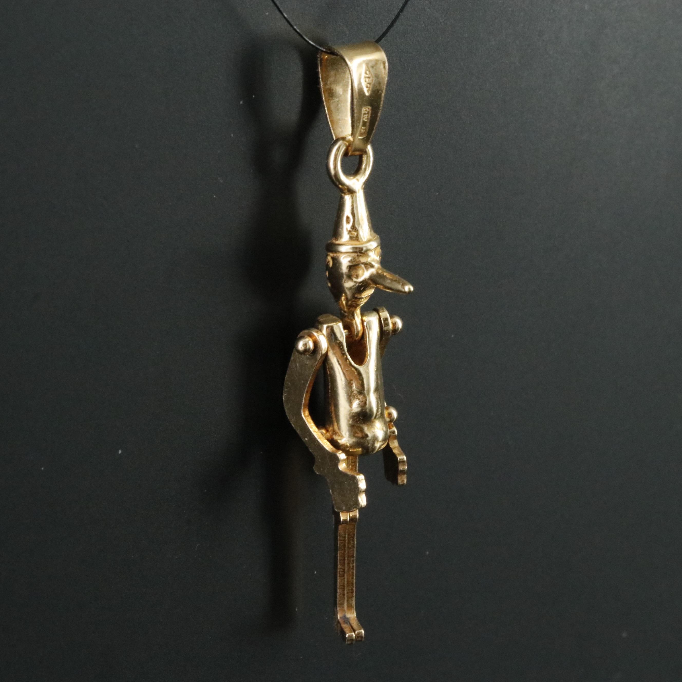 Italian 18K Articulated Pinocchio Charm Pendant
