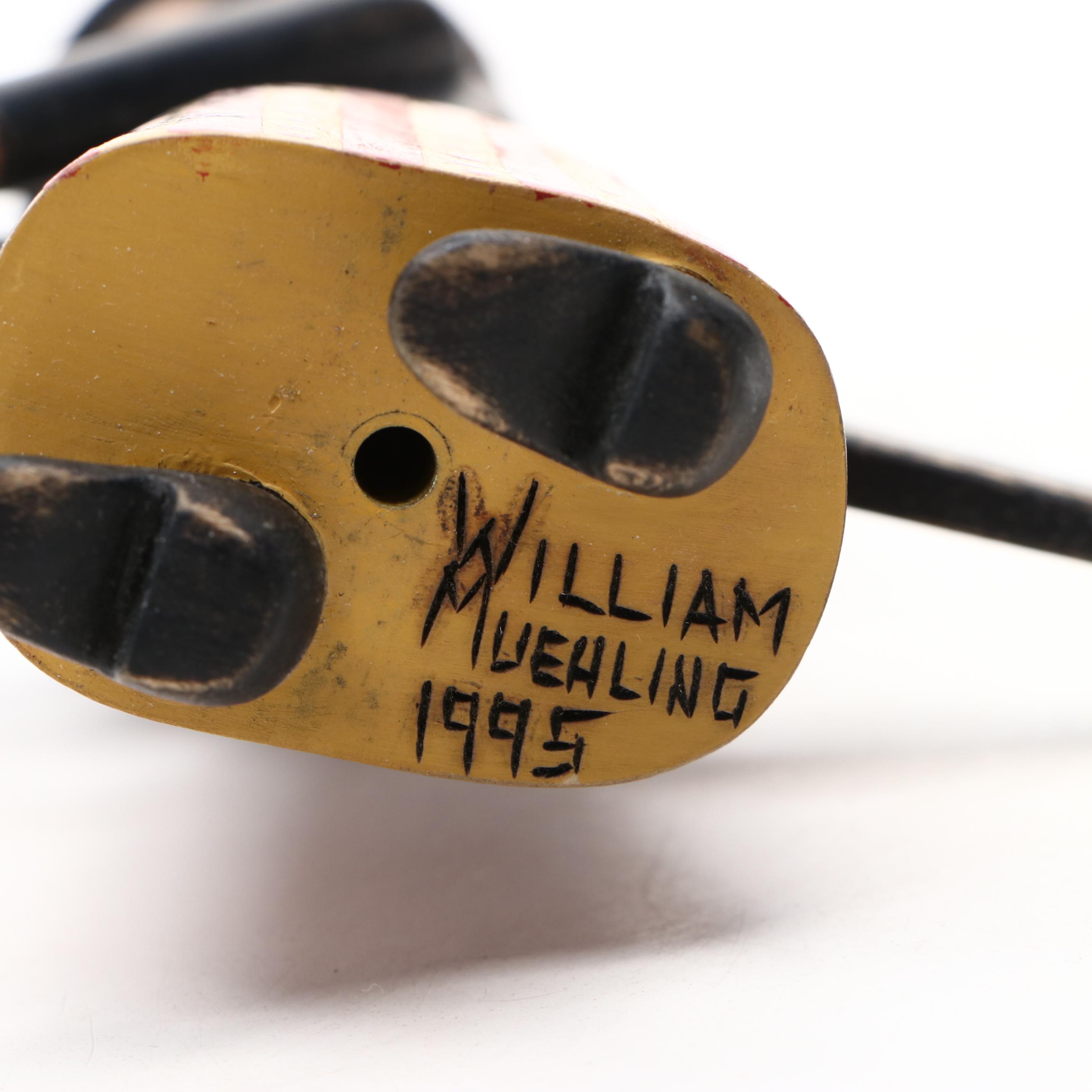 William Muehling Folk Art Carved Wood Sculpture "Witch," 1995