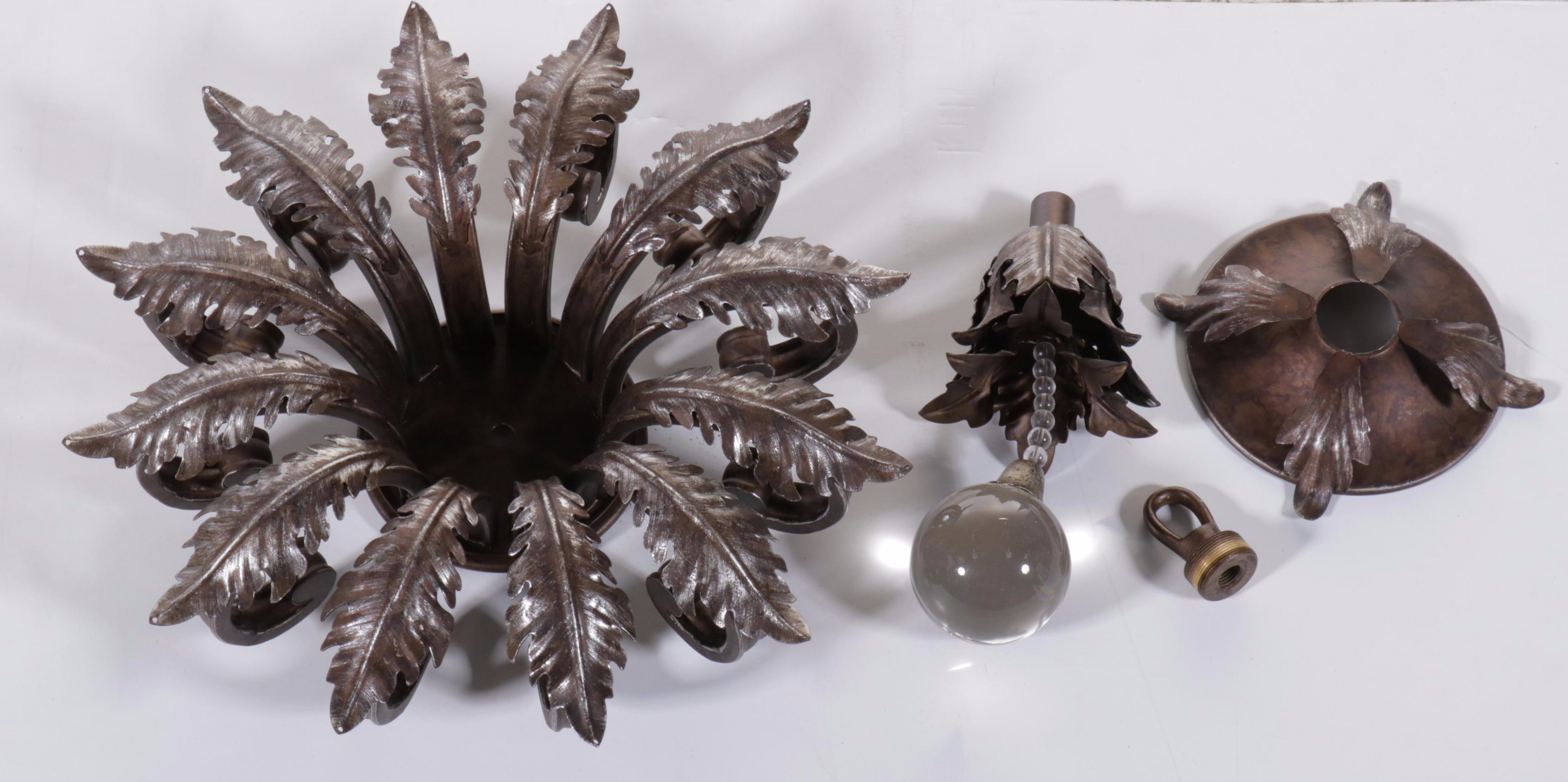 Rococo Revival Bronzed Metal 11-Arm Chandelier with Crystals