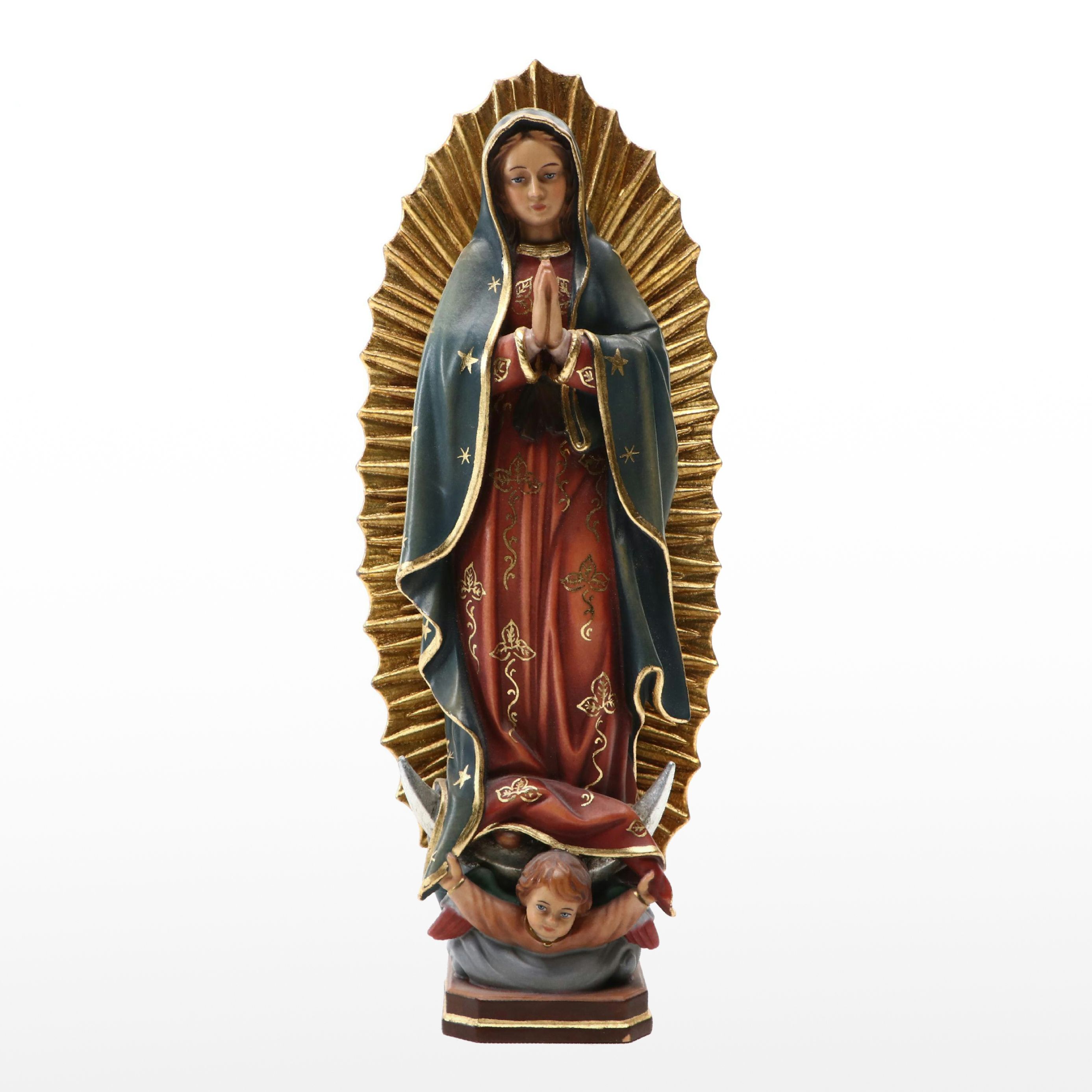 Pema Italian Hand-Carved and Painted Madonna and Child Figurine
