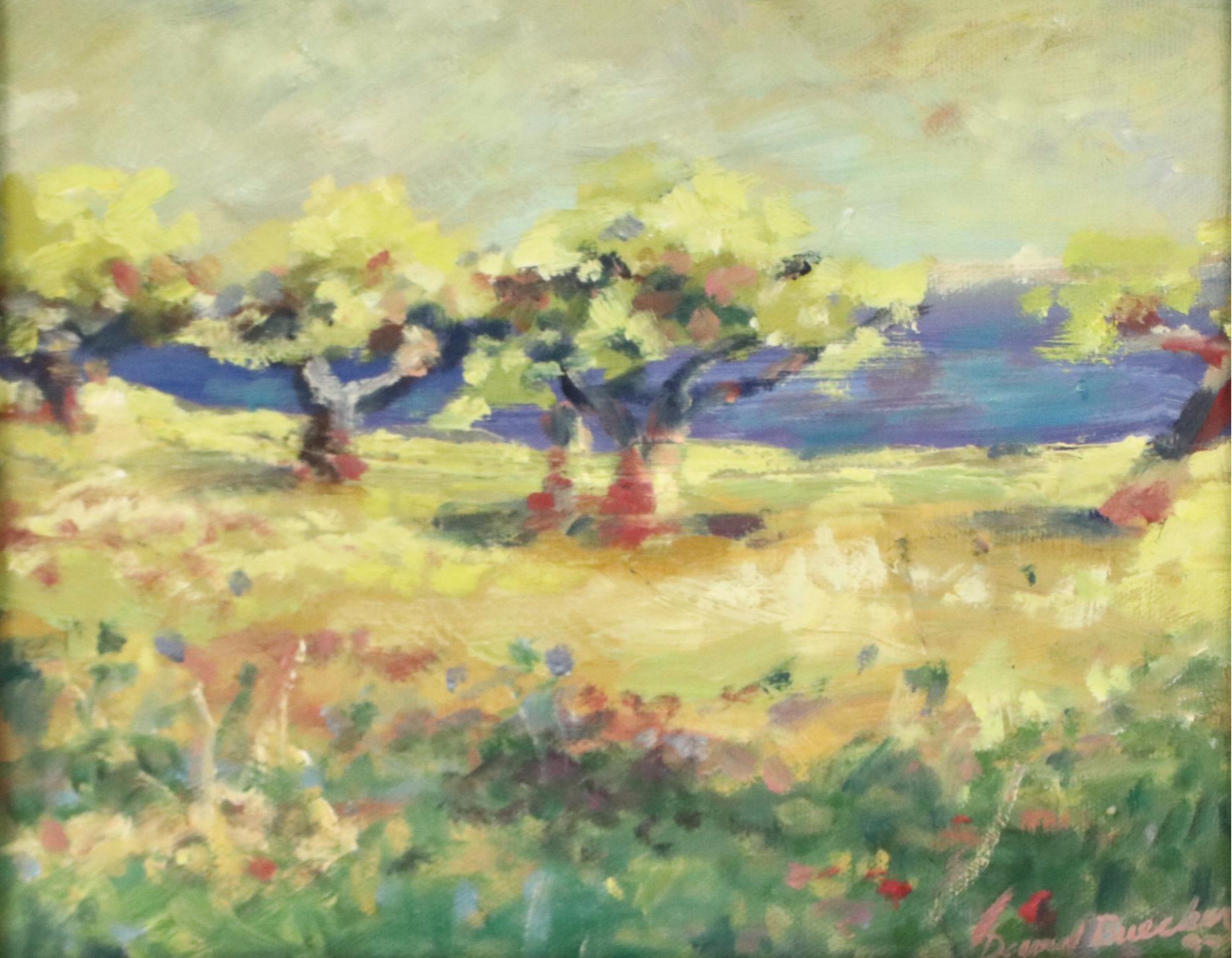 David Buecker Impressionistic Style Landscape Oil Painting, 1997