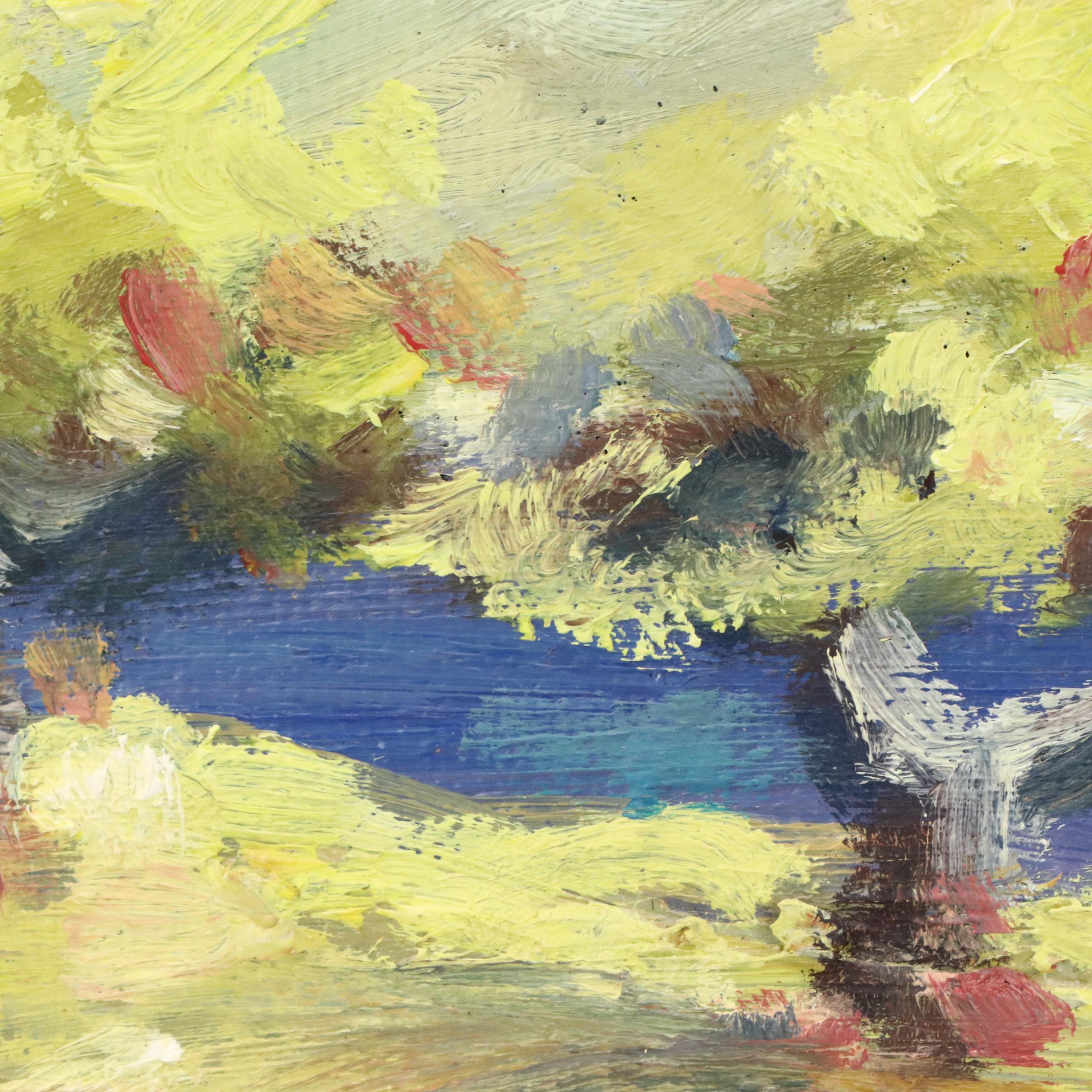 David Buecker Impressionistic Style Landscape Oil Painting, 1997