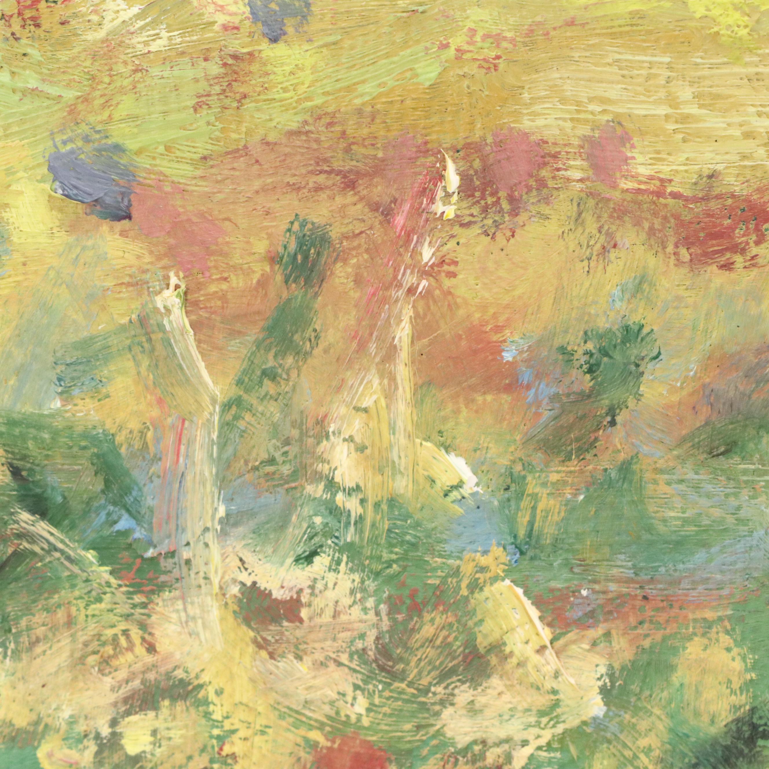 David Buecker Impressionistic Style Landscape Oil Painting, 1997