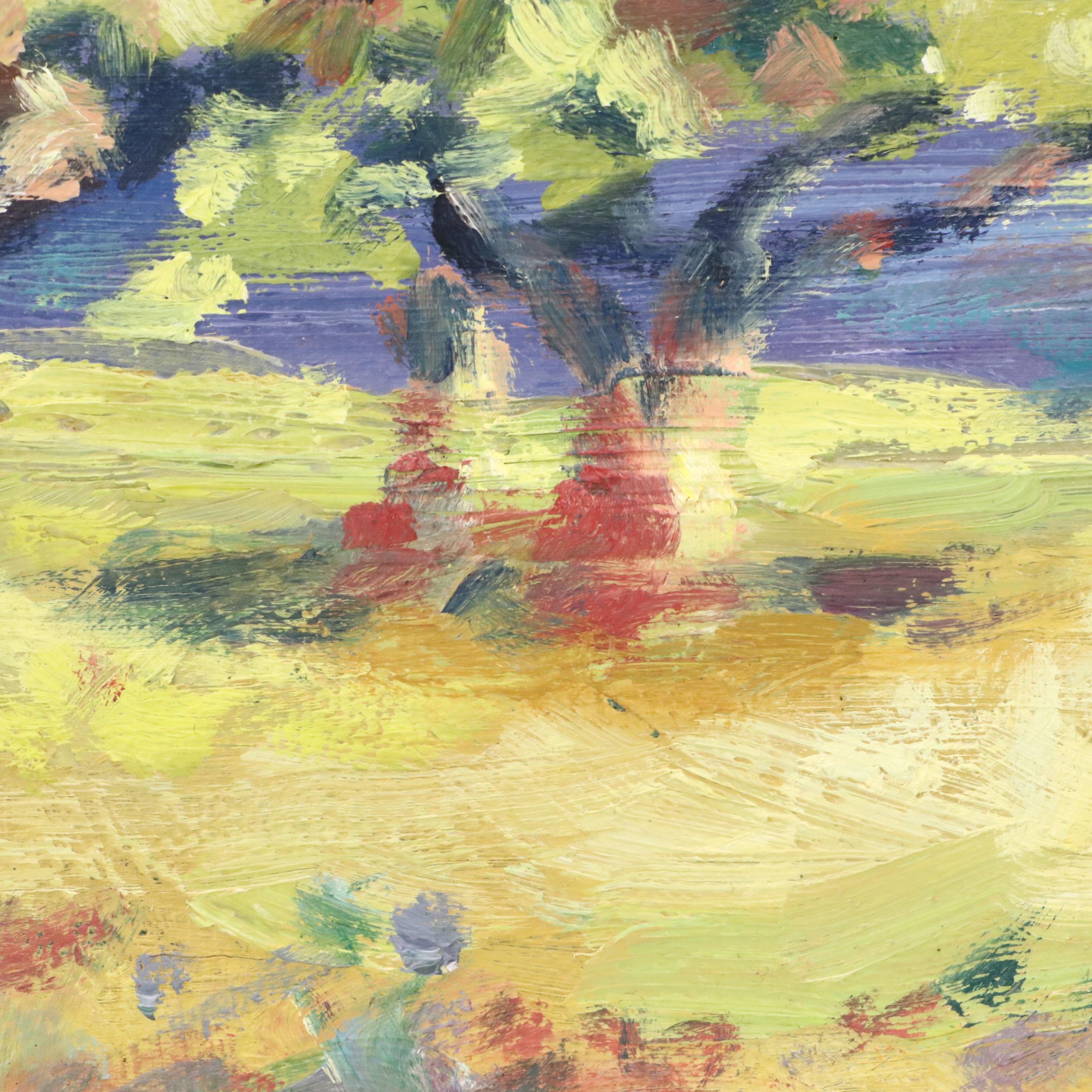 David Buecker Impressionistic Style Landscape Oil Painting, 1997