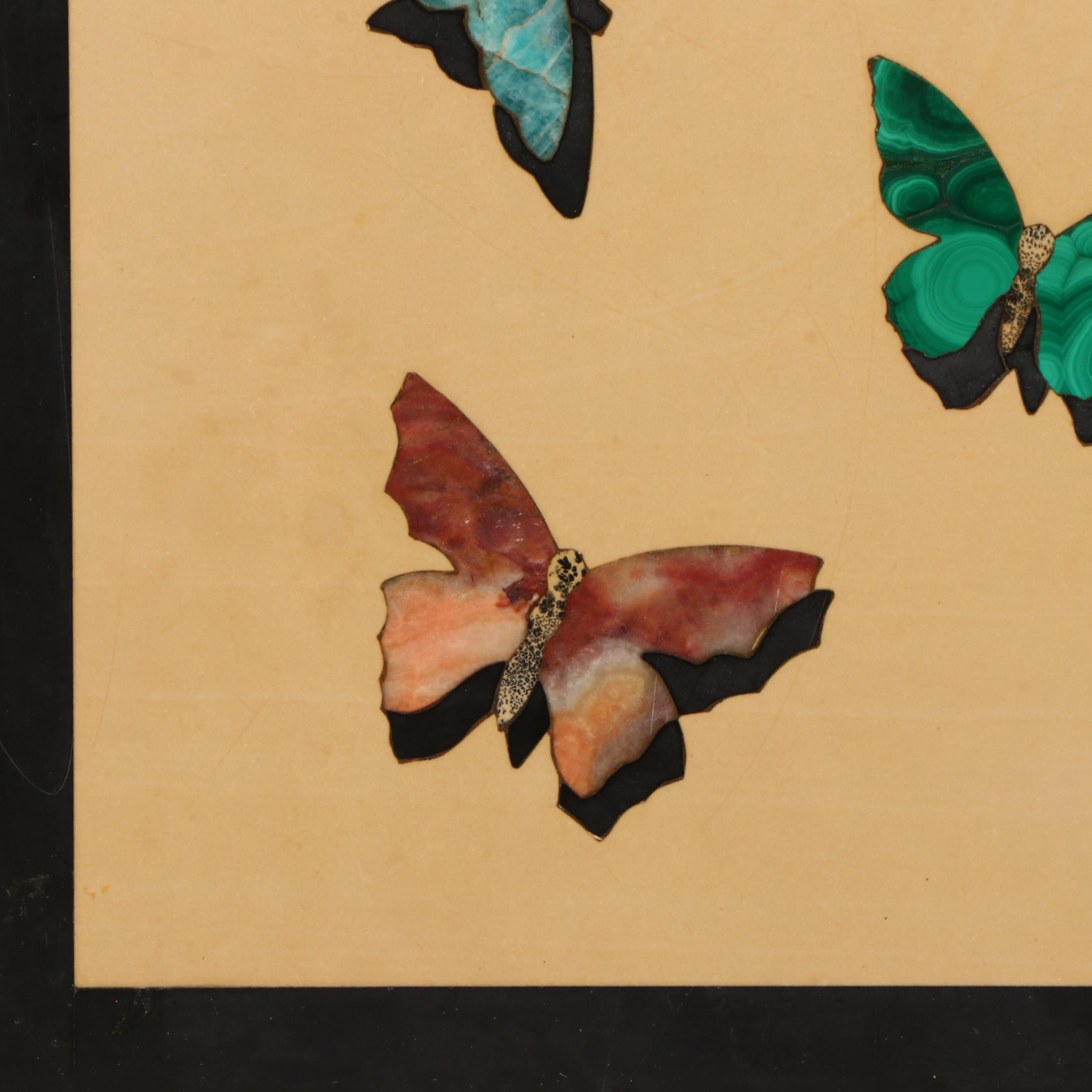Antique Italian Pietra Dura Butterfly Panel