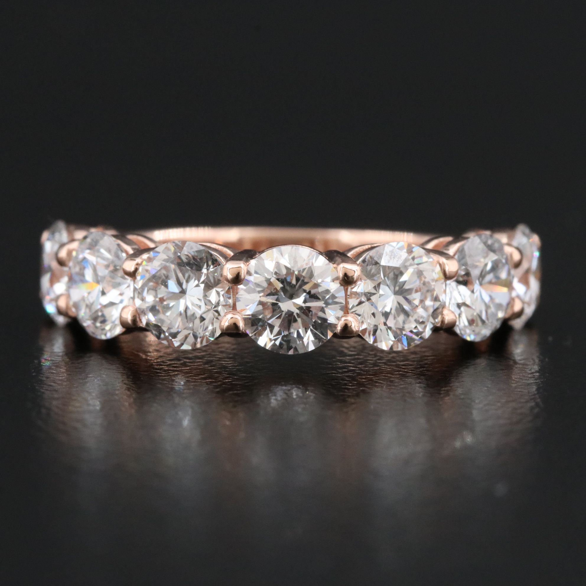 14K Rose Gold 3.25 CTW Lab Grown Diamond Ring with IGI Jewelry Report