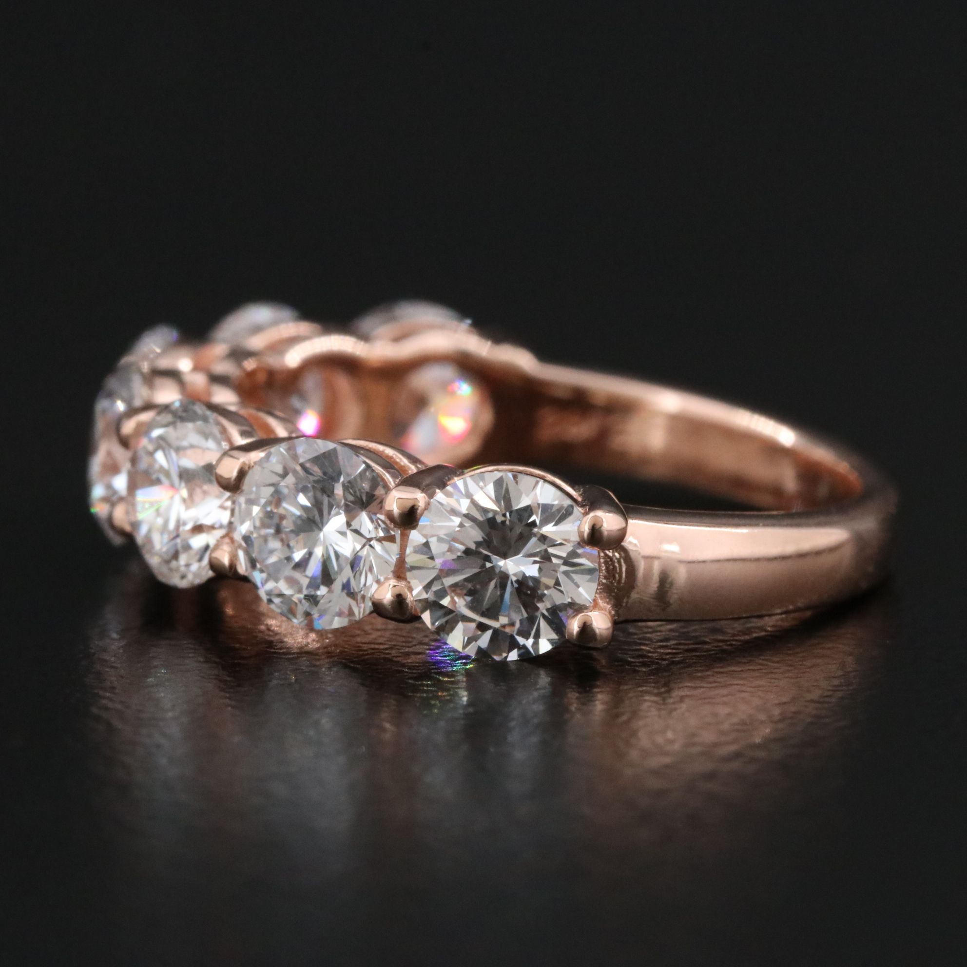 14K Rose Gold 3.25 CTW Lab Grown Diamond Ring with IGI Jewelry Report