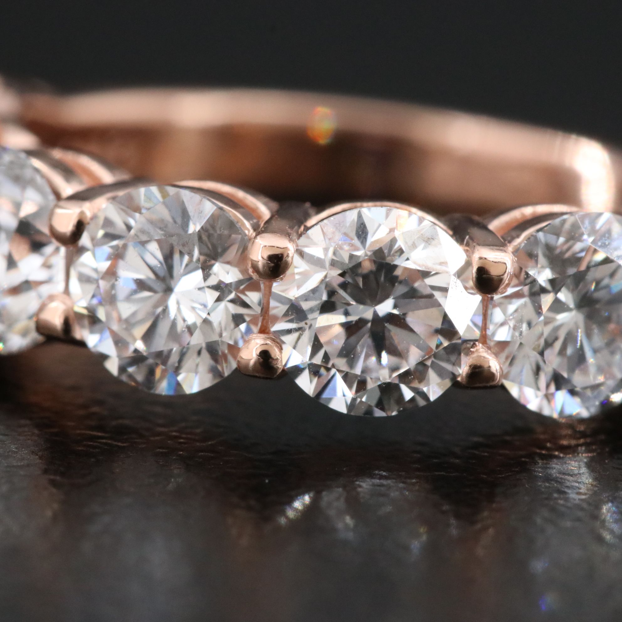 14K Rose Gold 3.25 CTW Lab Grown Diamond Ring with IGI Jewelry Report