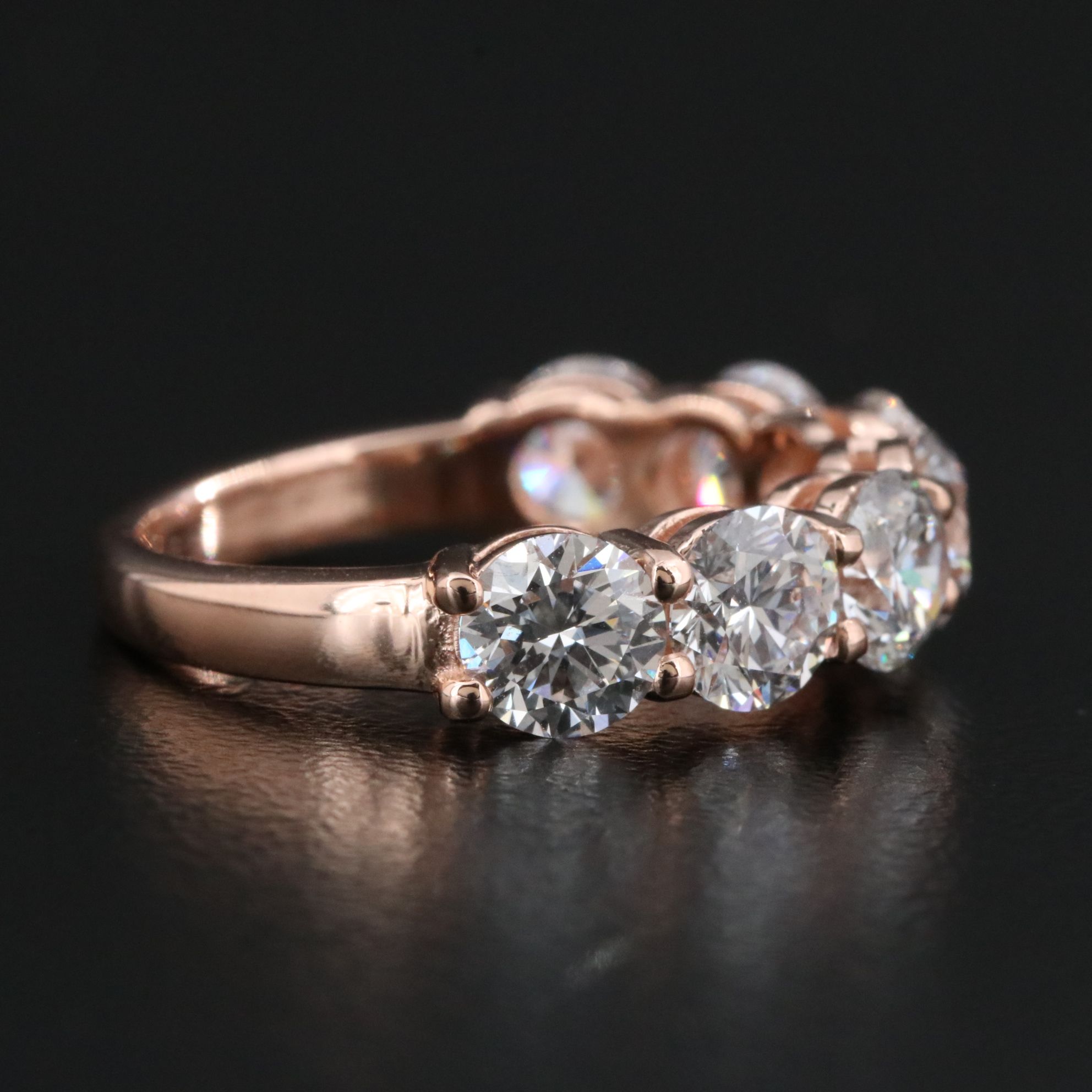 14K Rose Gold 3.25 CTW Lab Grown Diamond Ring with IGI Jewelry Report