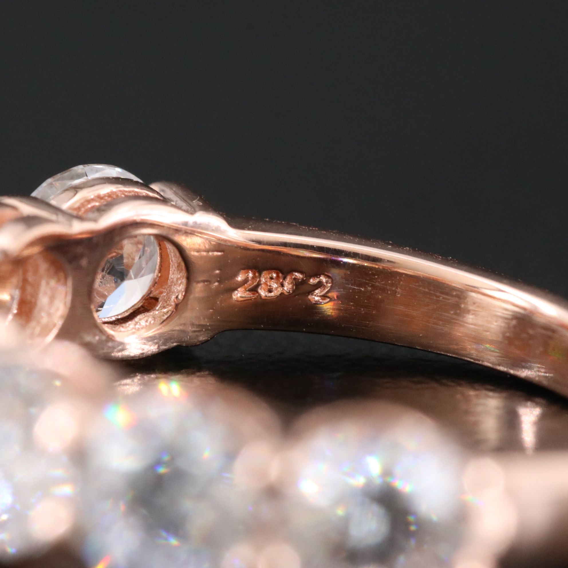 14K Rose Gold 3.25 CTW Lab Grown Diamond Ring with IGI Jewelry Report