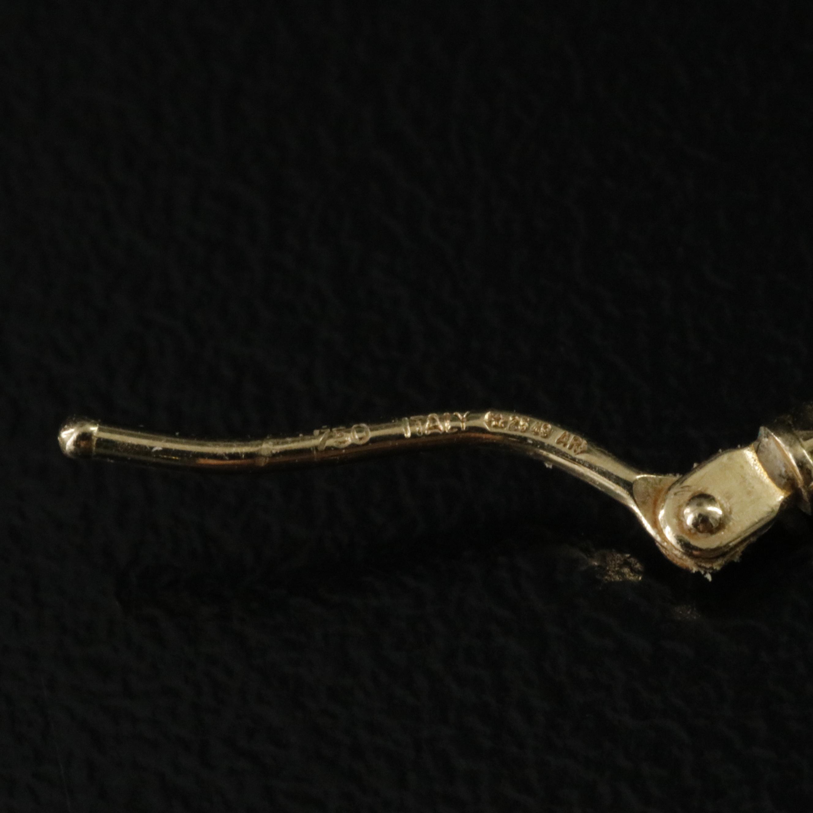 Italian 18K Diamond-Cut Style and Matte Finish Hoops