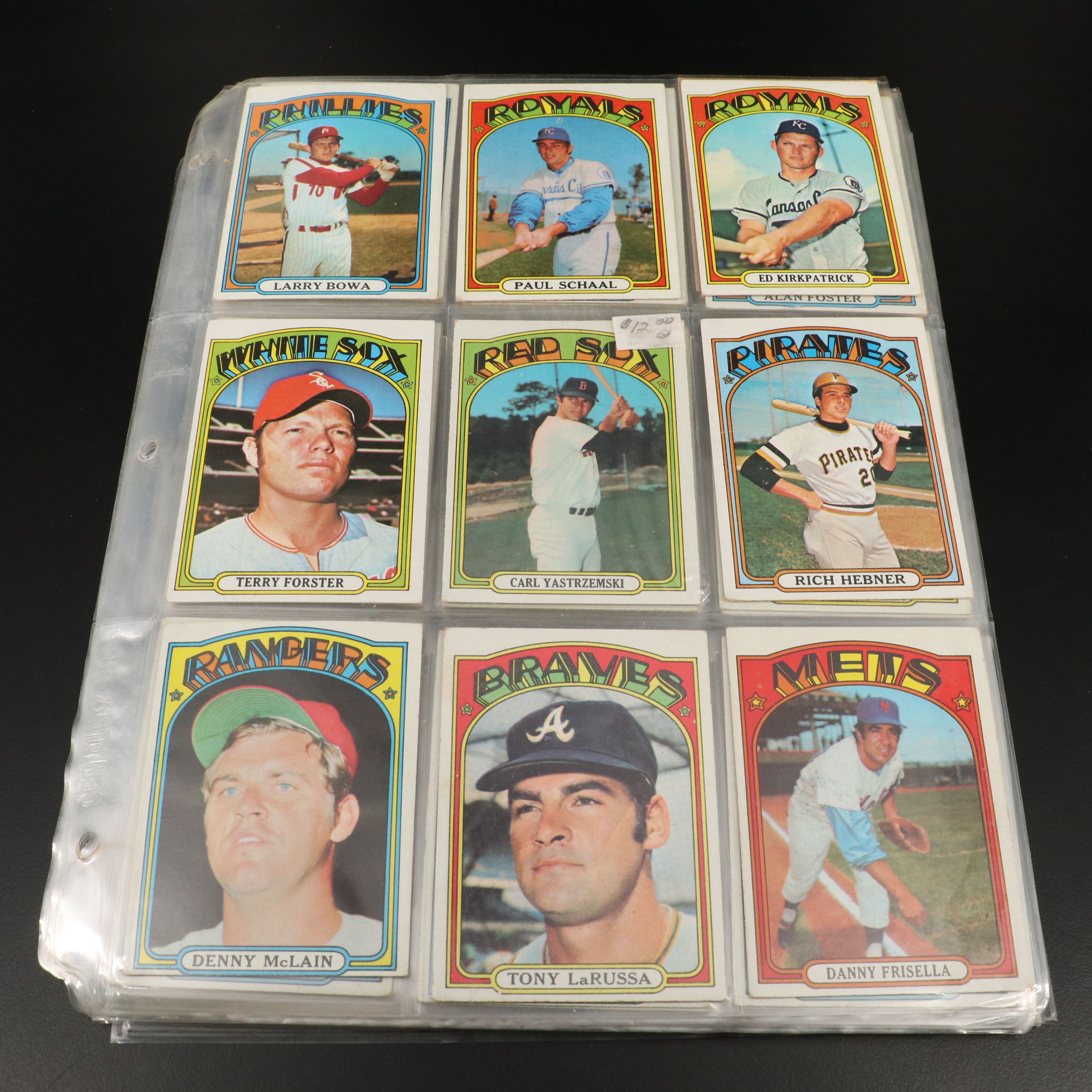 1972 Topps Baseball Cards Featuring Carlton Fisk Rookie and More
