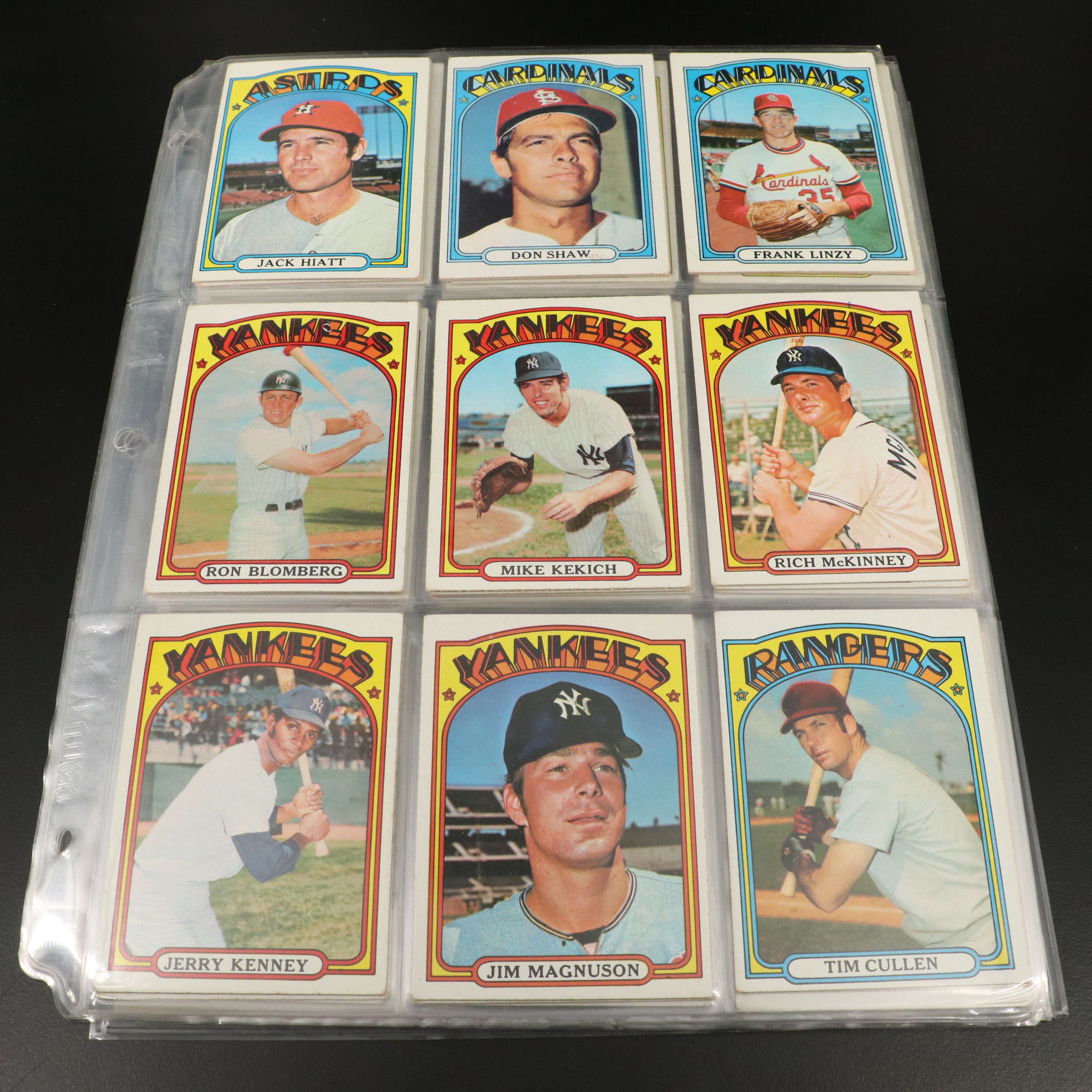 1972 Topps Baseball Cards Featuring Carlton Fisk Rookie and More