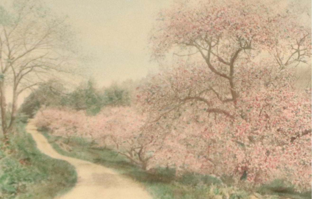 Wallace Nutting Hand-Tinted Platinum Photograph "Decked as a Bride"